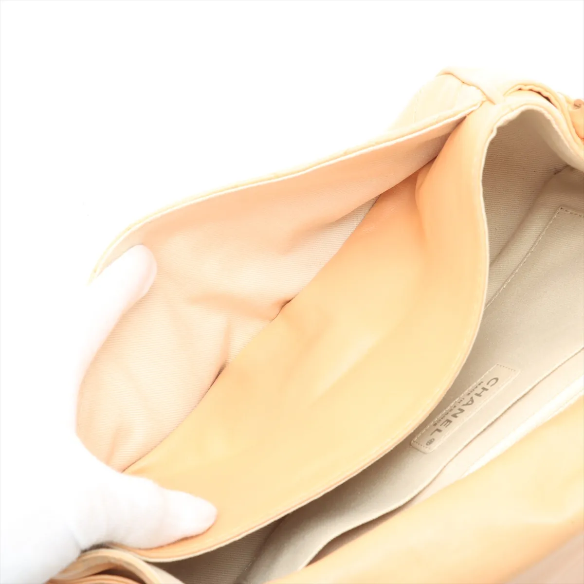 Matelasse Lambskin Chain Shoulder Bag Orange Beige Silver Hardware 11833085 11th Series — view 7