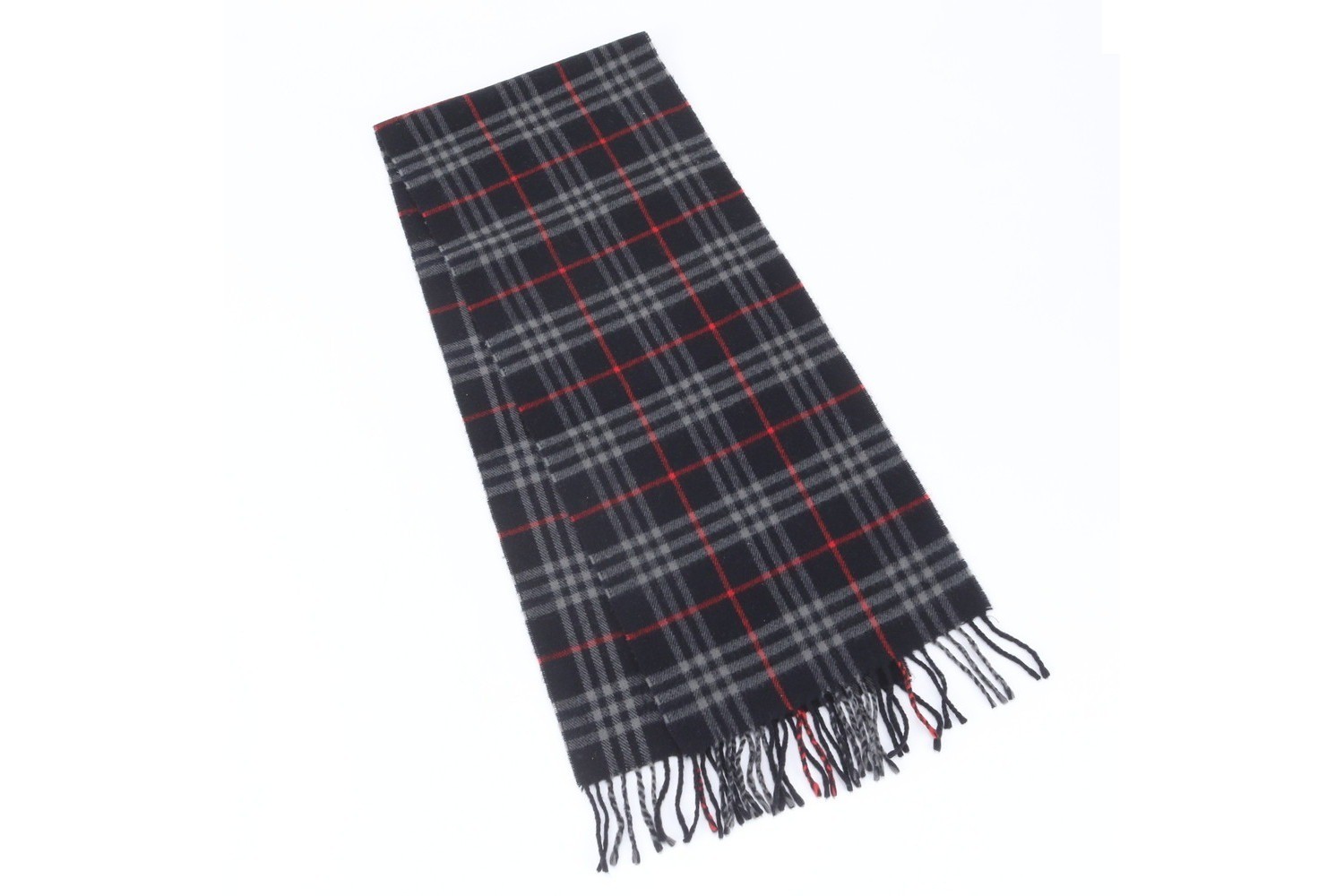 Nova Check scarf with tags attached. — view 2