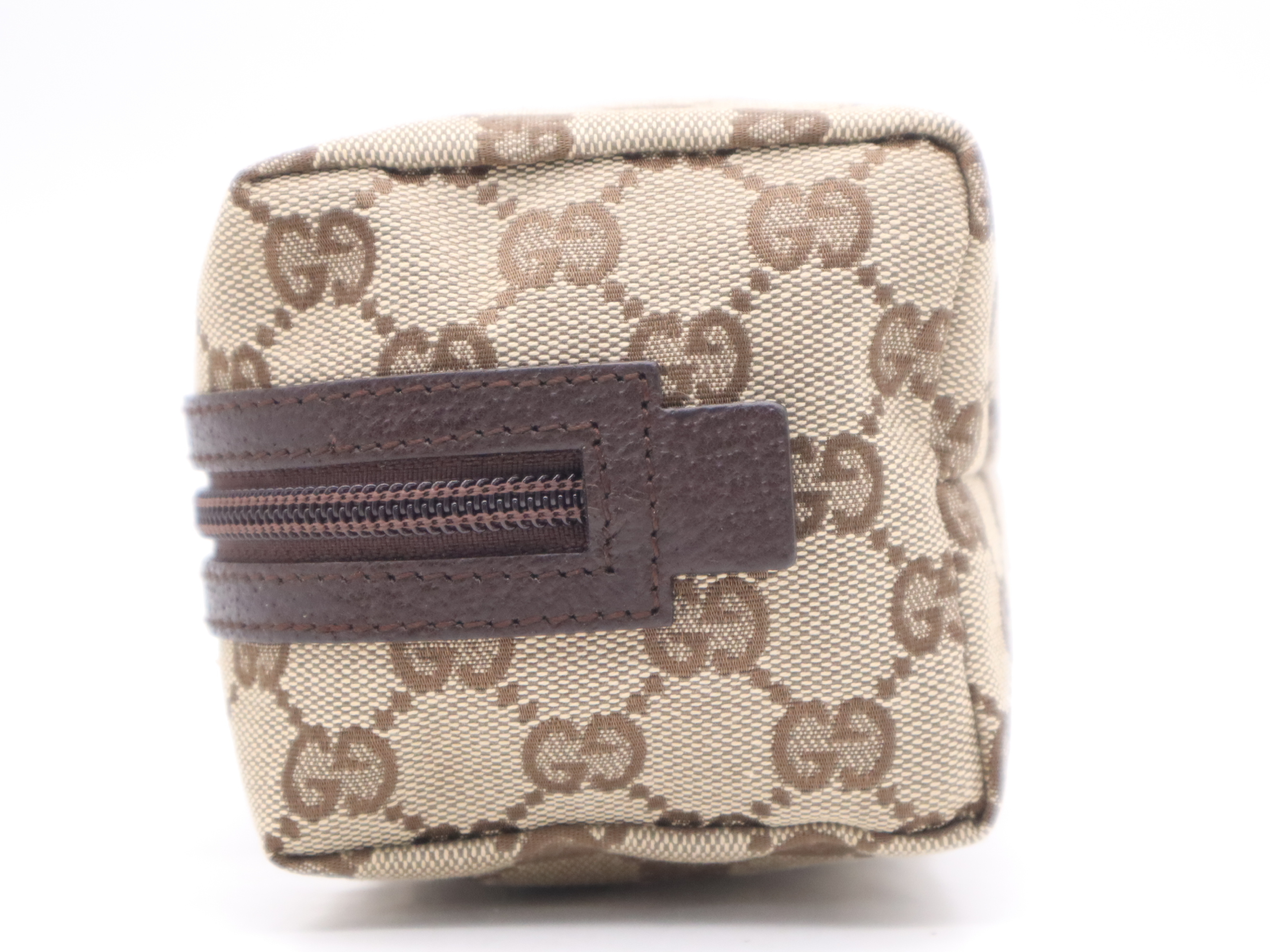 29595 GG Canvas Cosmetic Pouch Beige Brown Pouch — view 3