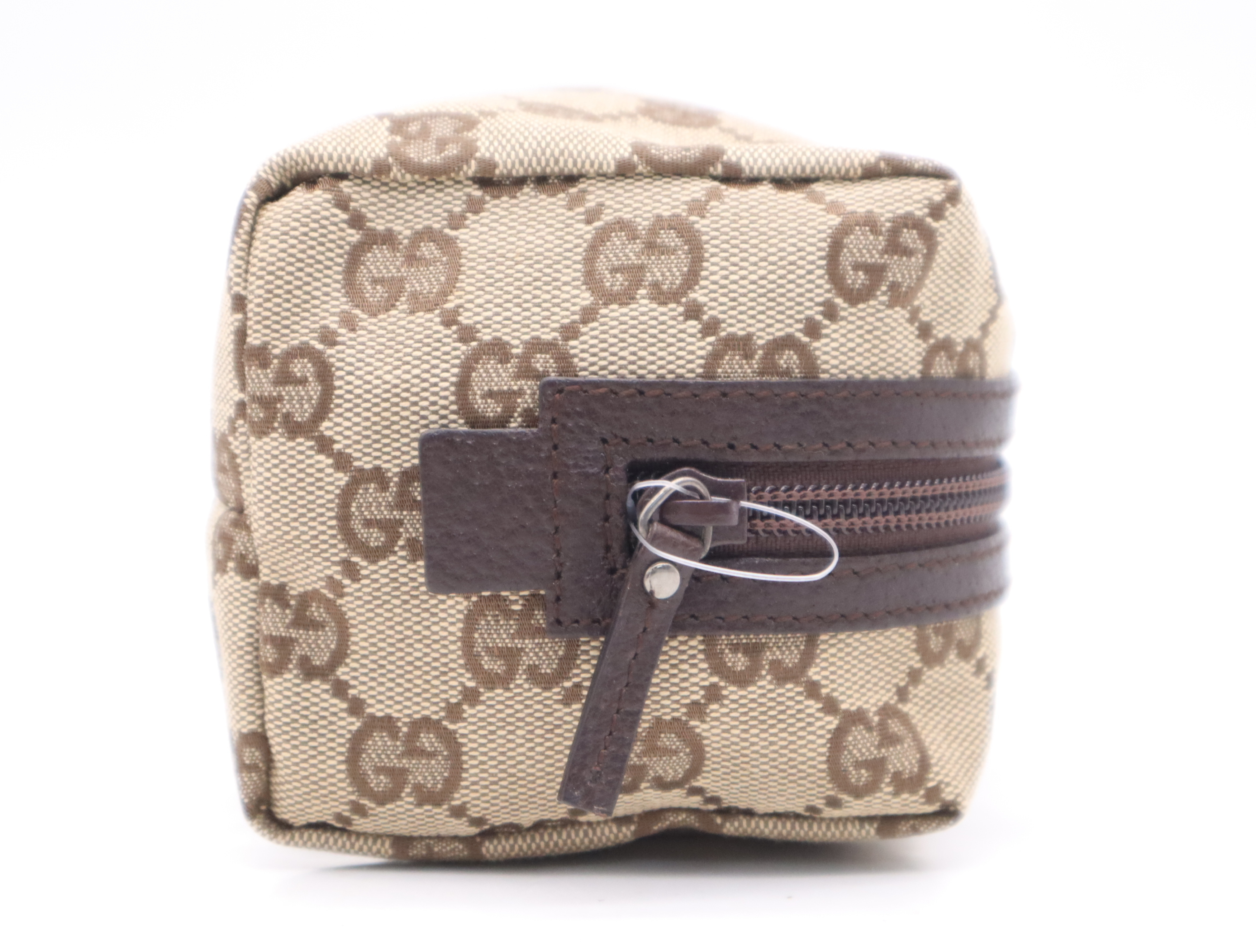 29595 GG Canvas Cosmetic Pouch Beige Brown Pouch — view 5