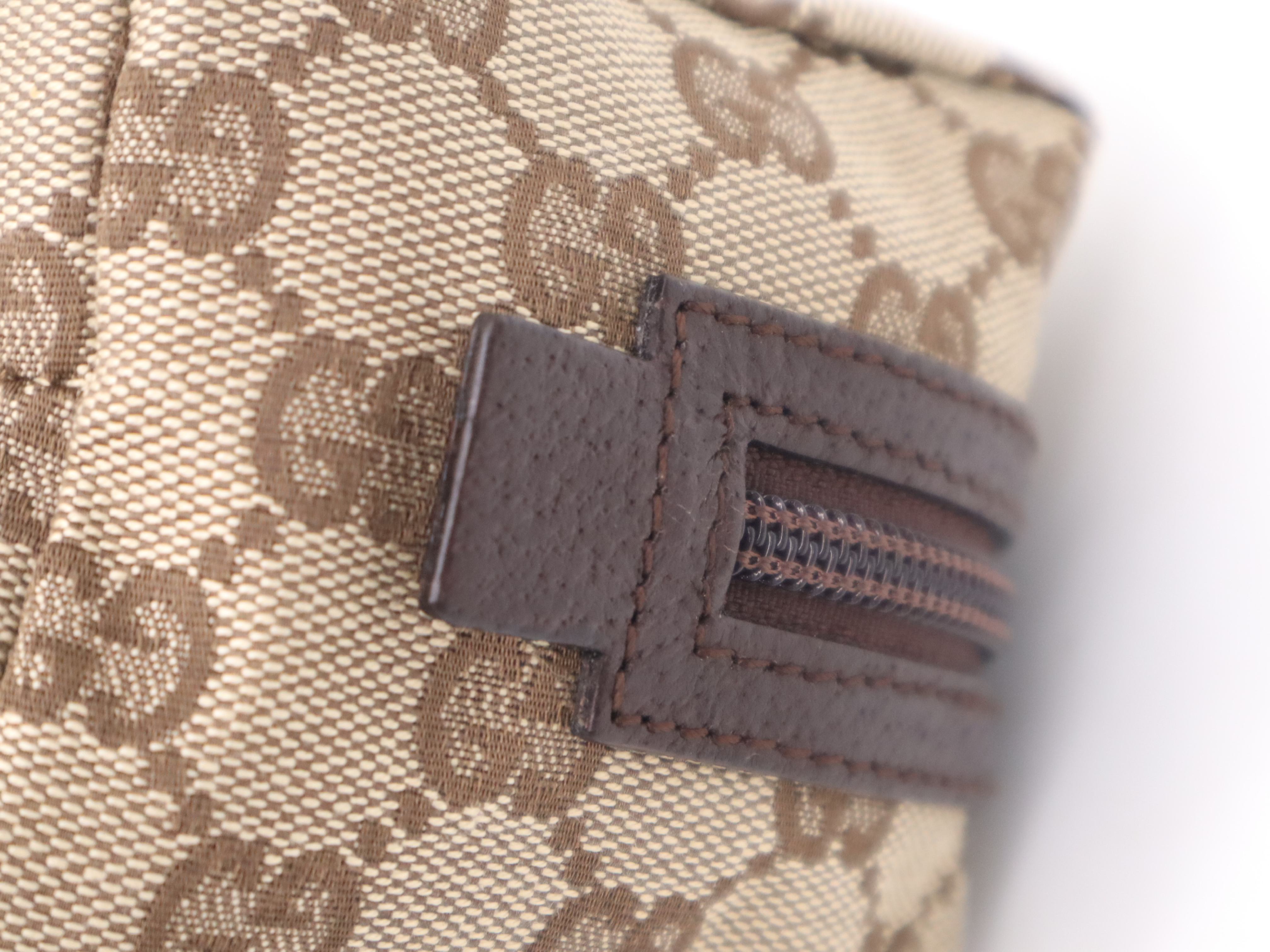 29595 GG Canvas Cosmetic Pouch Beige Brown Pouch — view 7