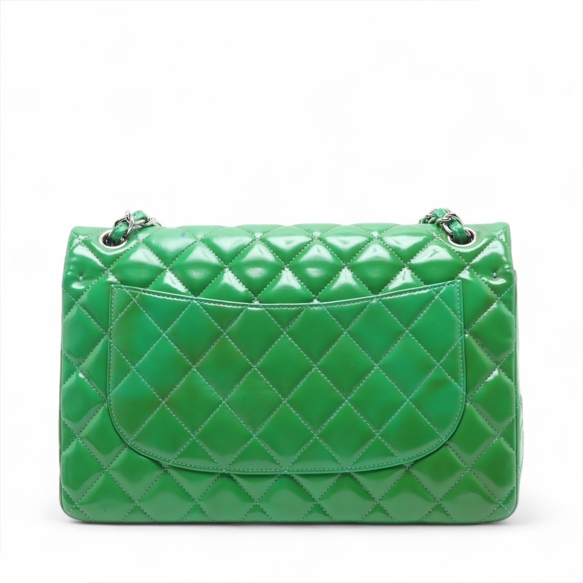 Large Matelassé 30 Patent Leather Double Flap Double Chain Bag — view 2