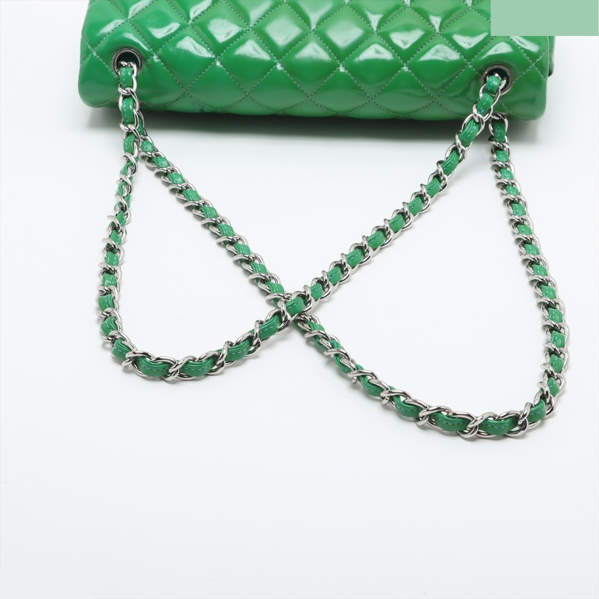 Large Matelassé 30 Patent Leather Double Flap Double Chain Bag — view 5