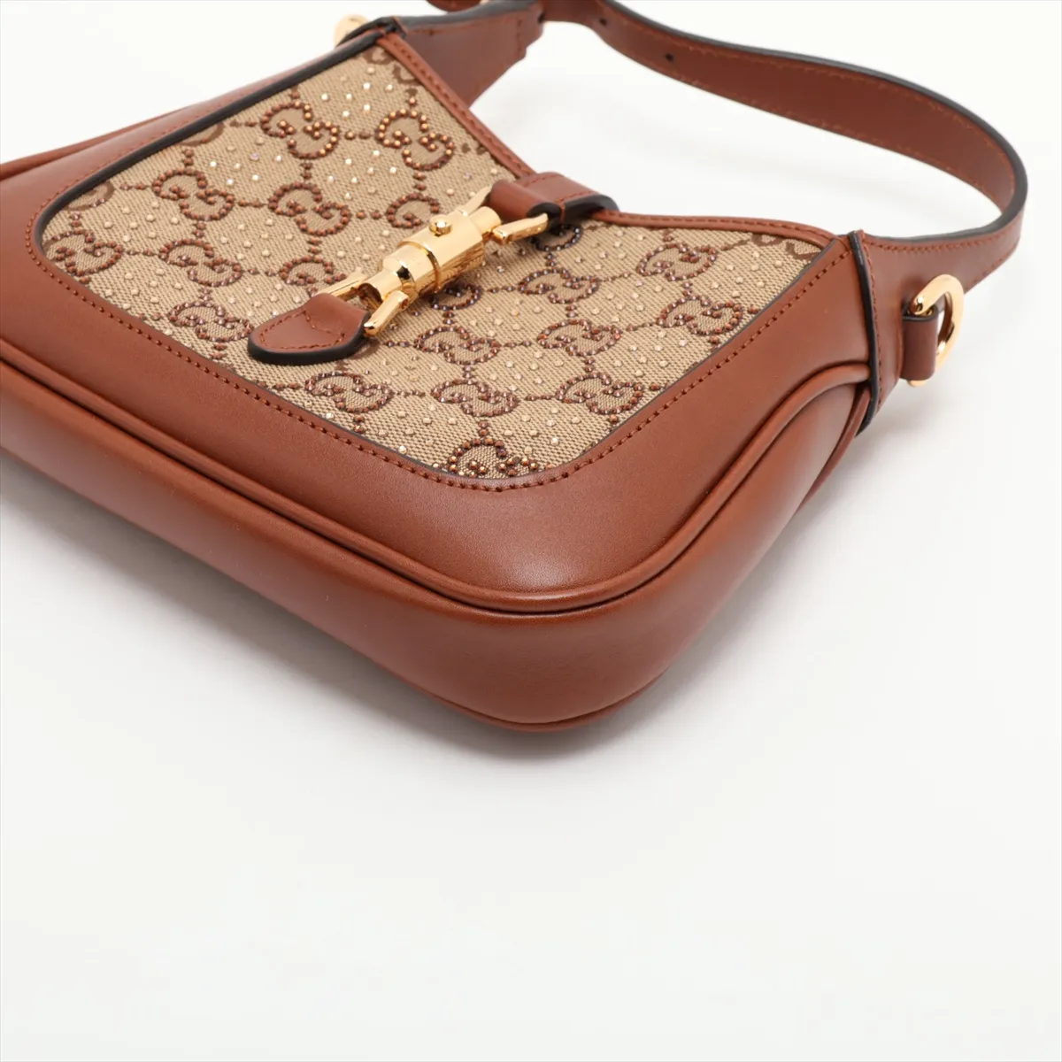 GG Canvas Jackie 1961 Canvas x Leather 2-Way Handbag Beige x Brown — view 3
