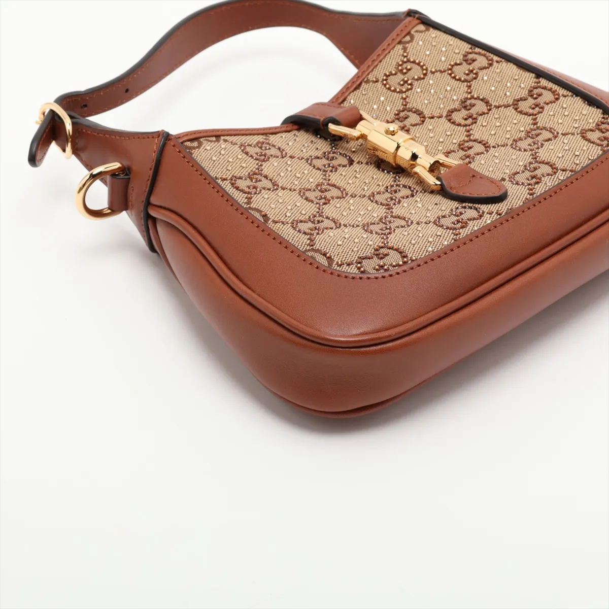 GG Canvas Jackie 1961 Canvas x Leather 2-Way Handbag Beige x Brown — view 4