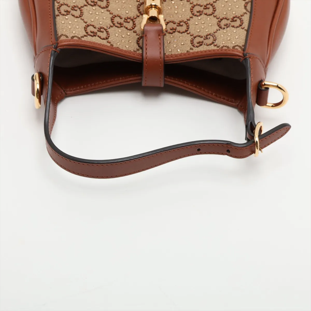 GG Canvas Jackie 1961 Canvas x Leather 2-Way Handbag Beige x Brown — view 5