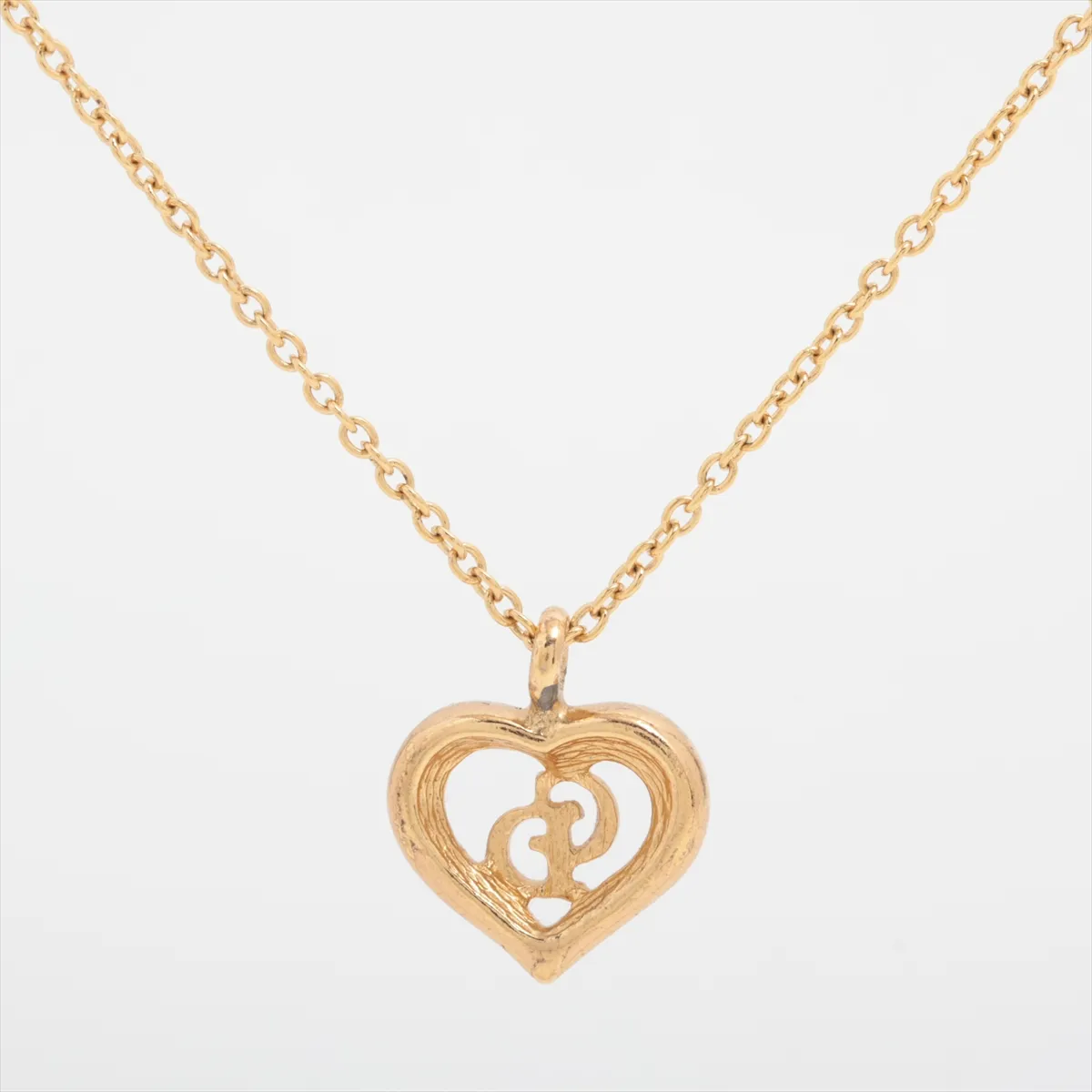 CD Heart Necklace, GP Gold, — view 2