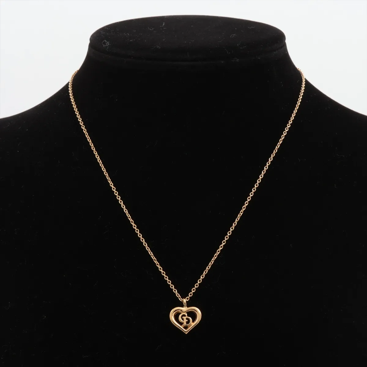 CD Heart Necklace, GP Gold, — view 5