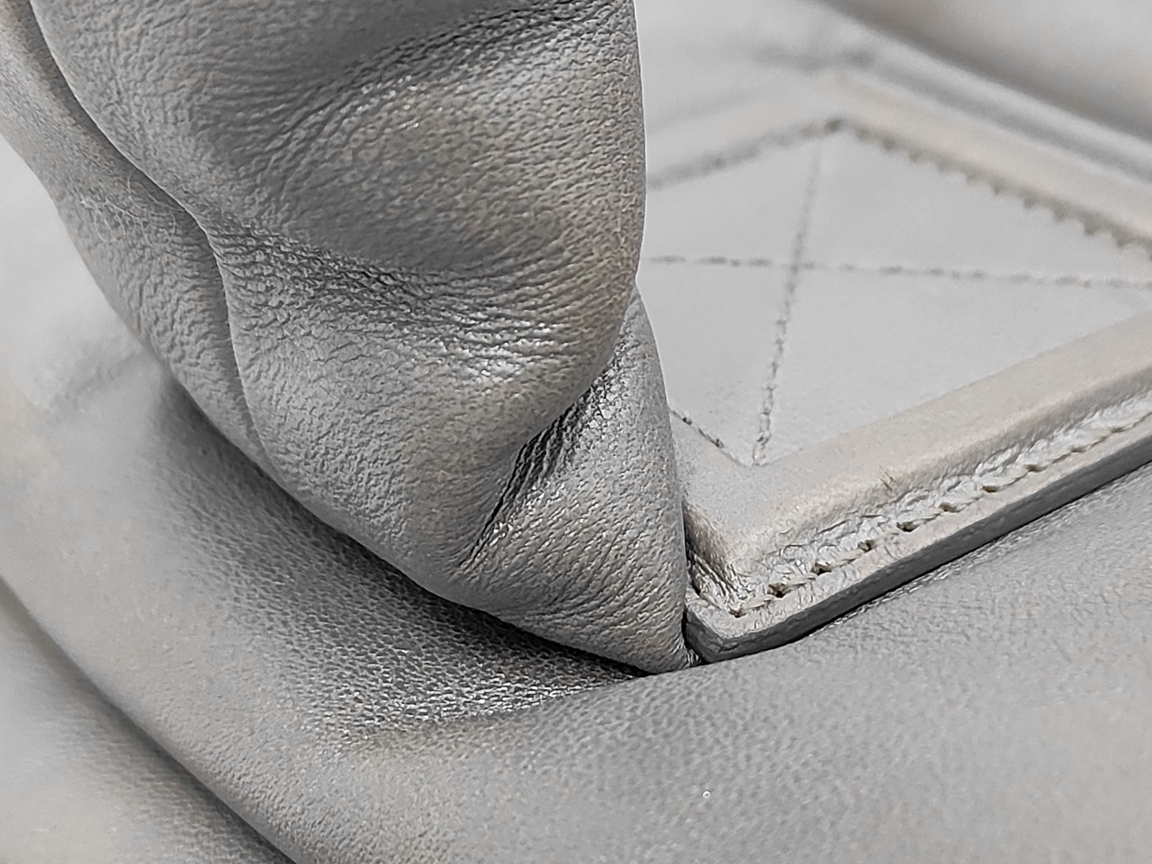 Coco Cocoon Leather Tote Bag, Grey, Silver Hardware, Serial Number 14 — view 6