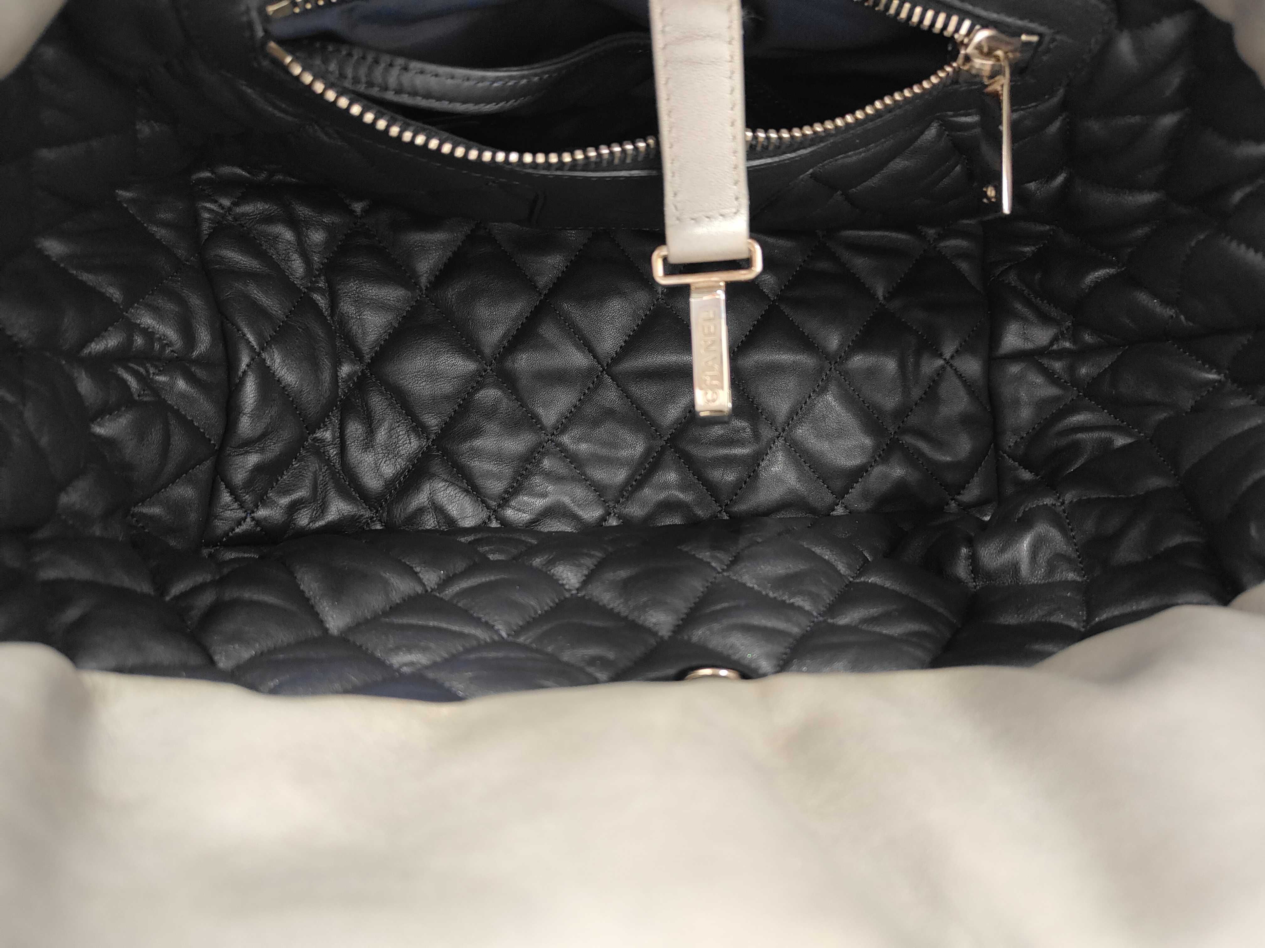 Coco Cocoon Leather Tote Bag, Grey, Silver Hardware, Serial Number 14 — view 8