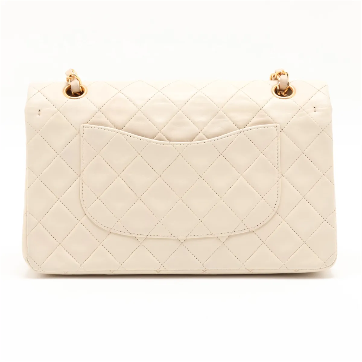 Matelassé 25 Lambskin Double Flap Double Chain Bag, Beige, Gold Hardware, 4429958, Series 4, A01112 — view 2