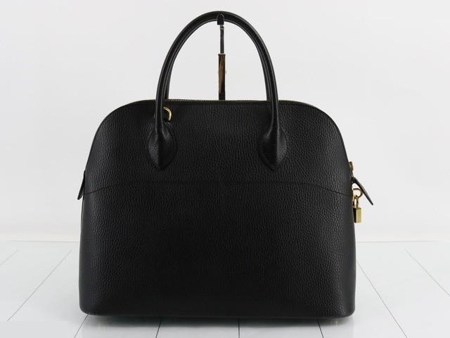 Bolide bag, B stamp, black, Veau Swift leather, 2-way handle, gold hardware. — view 3