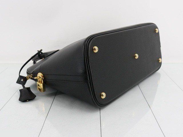 Bolide bag, B stamp, black, Veau Swift leather, 2-way handle, gold hardware. — view 6