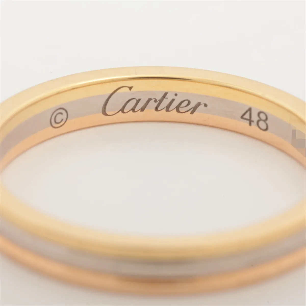 Vendôme Louis Cartier Three-Color Ring 750 (Yellow Gold x Pink Gold x White Gold) 2.3g Size 48 Initial UZK640 — view 3