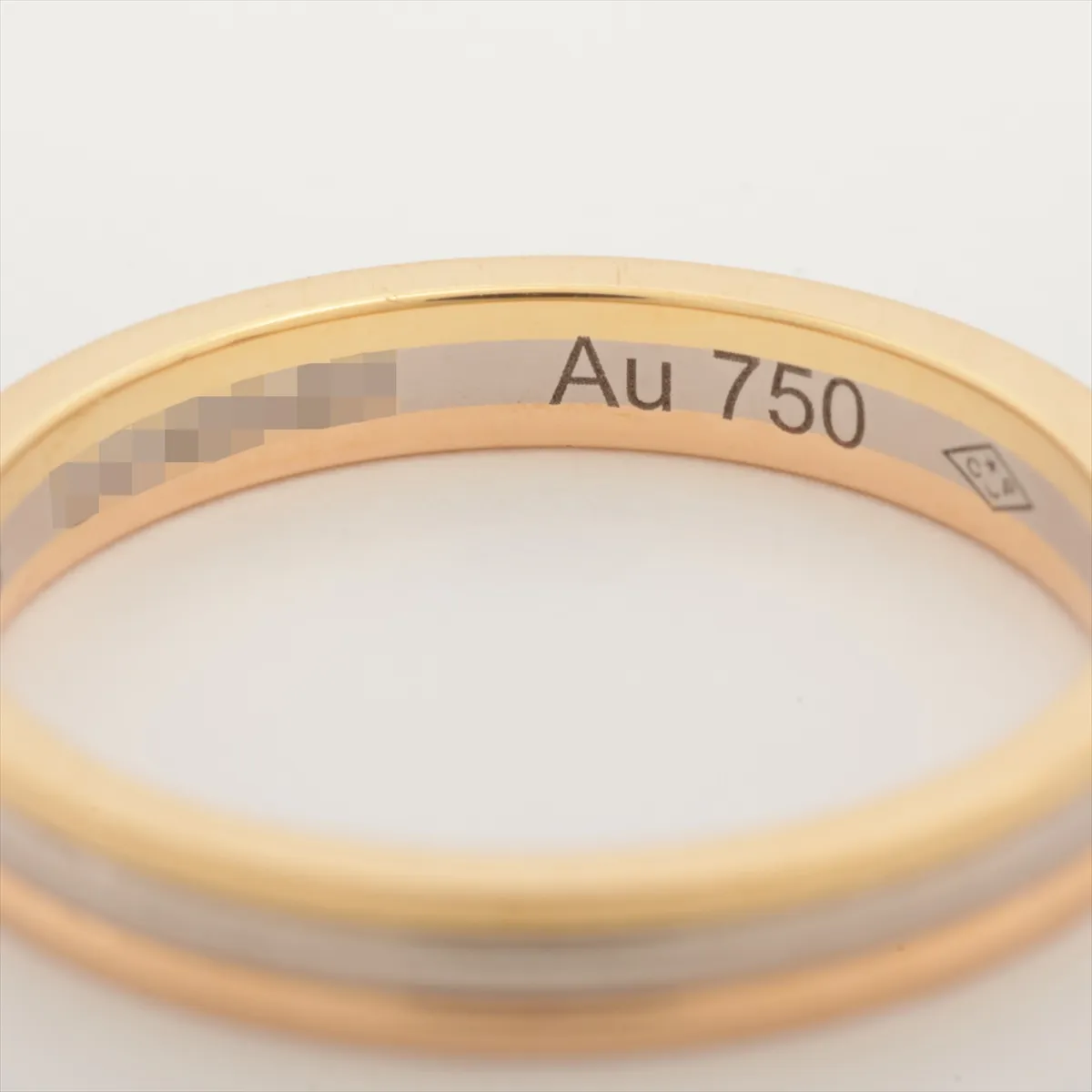 Vendôme Louis Cartier Three-Color Ring 750 (Yellow Gold x Pink Gold x White Gold) 2.3g Size 48 Initial UZK640 — view 4