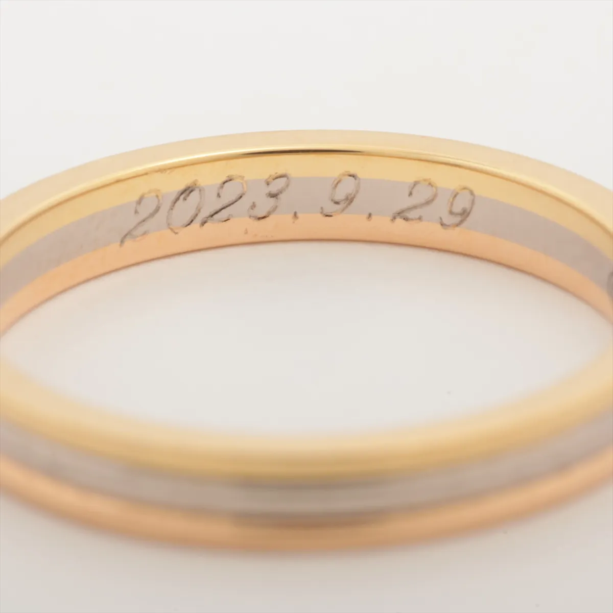 Vendôme Louis Cartier Three-Color Ring 750 (Yellow Gold x Pink Gold x White Gold) 2.3g Size 48 Initial UZK640 — view 5