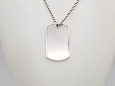 Dog tag, 925 sterling silver, 30.4g, necklace, neck circumference approximately 68cm