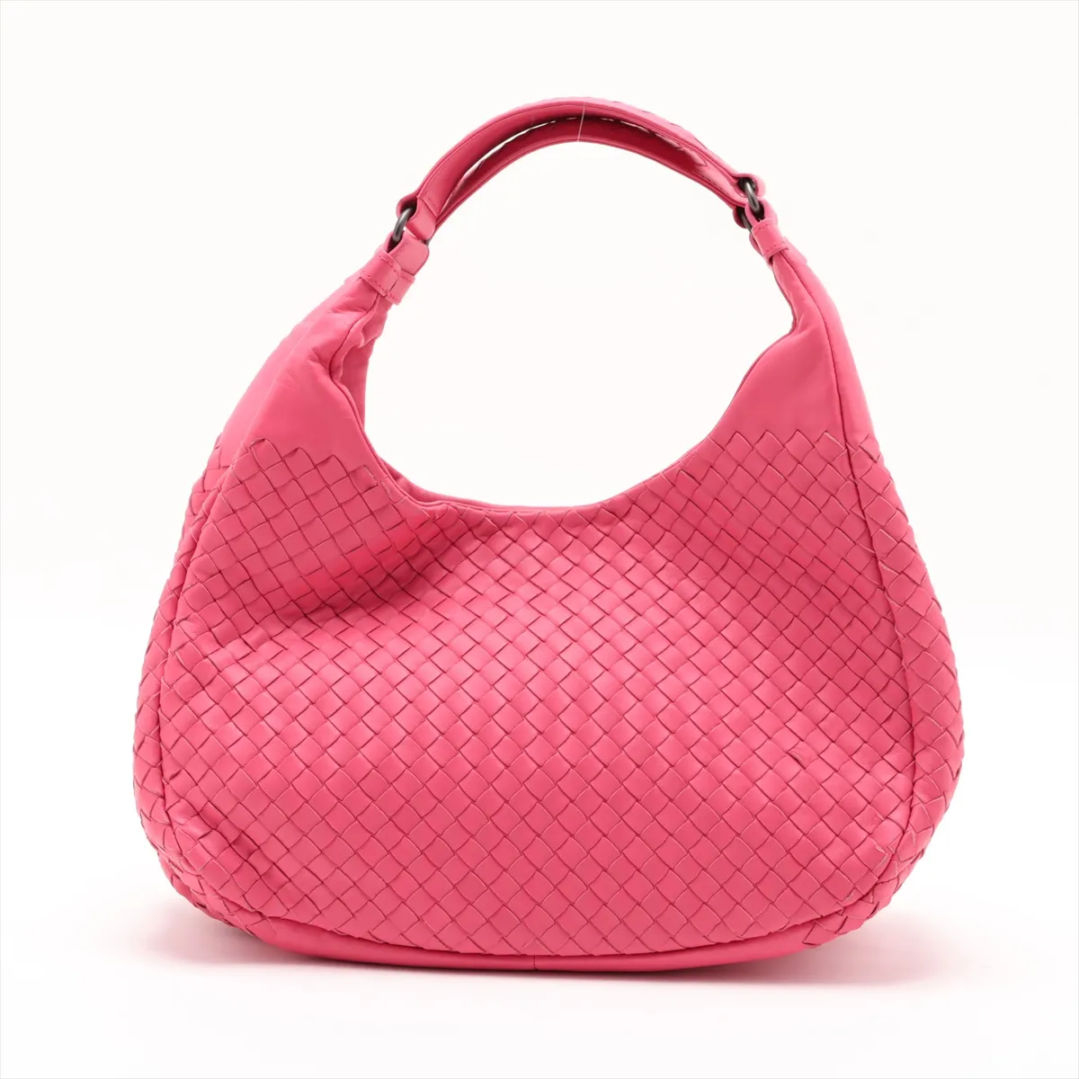 Intrecciato Campana Leather Handbag, Pink, 125787 — view 2