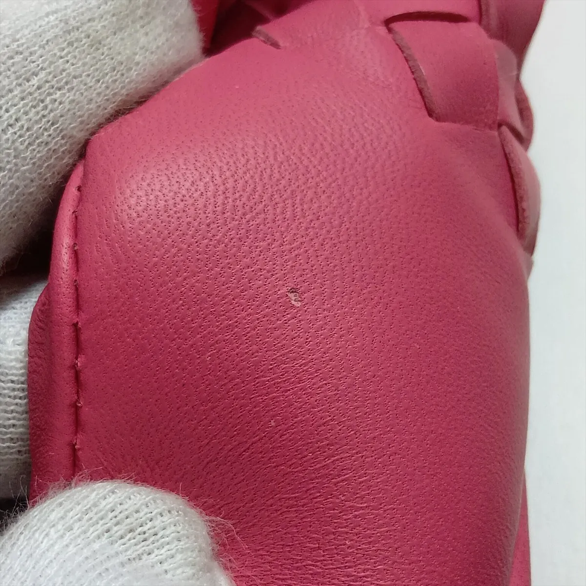 Intrecciato Campana Leather Handbag, Pink, 125787 — view 12