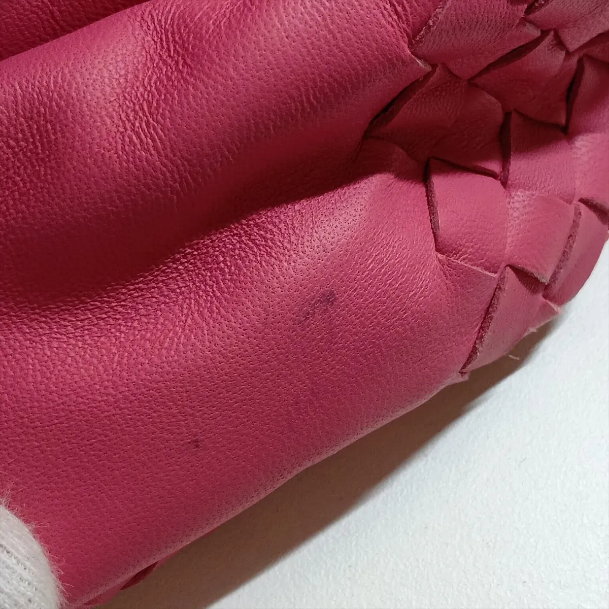 Intrecciato Campana Leather Handbag, Pink, 125787 — view 14