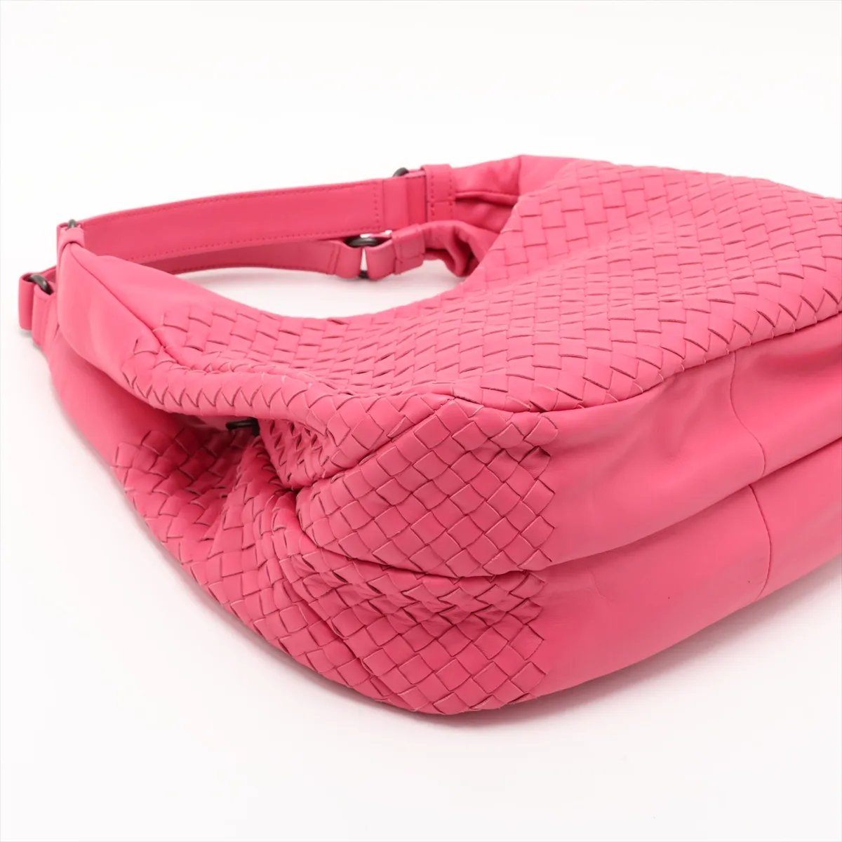 Intrecciato Campana Leather Handbag, Pink, 125787 — view 4