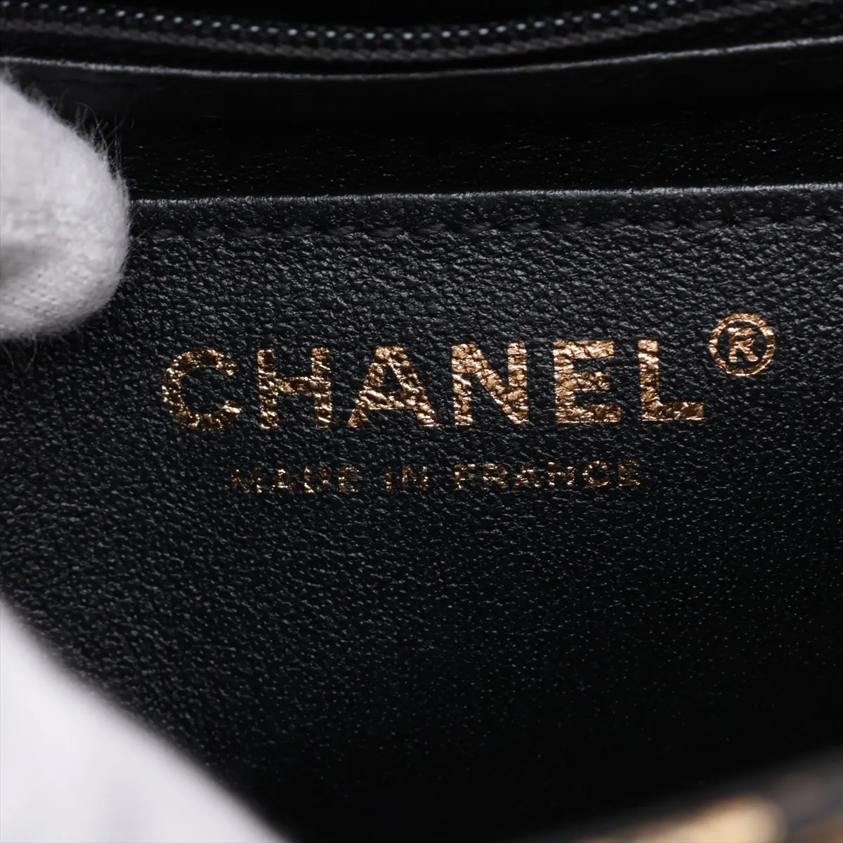 2.55 Crocodile Embossed Single Flap Double Chain Bag, Graffiti Design, Black x Gold, Gold Hardware, Serial Number 28 — view 11