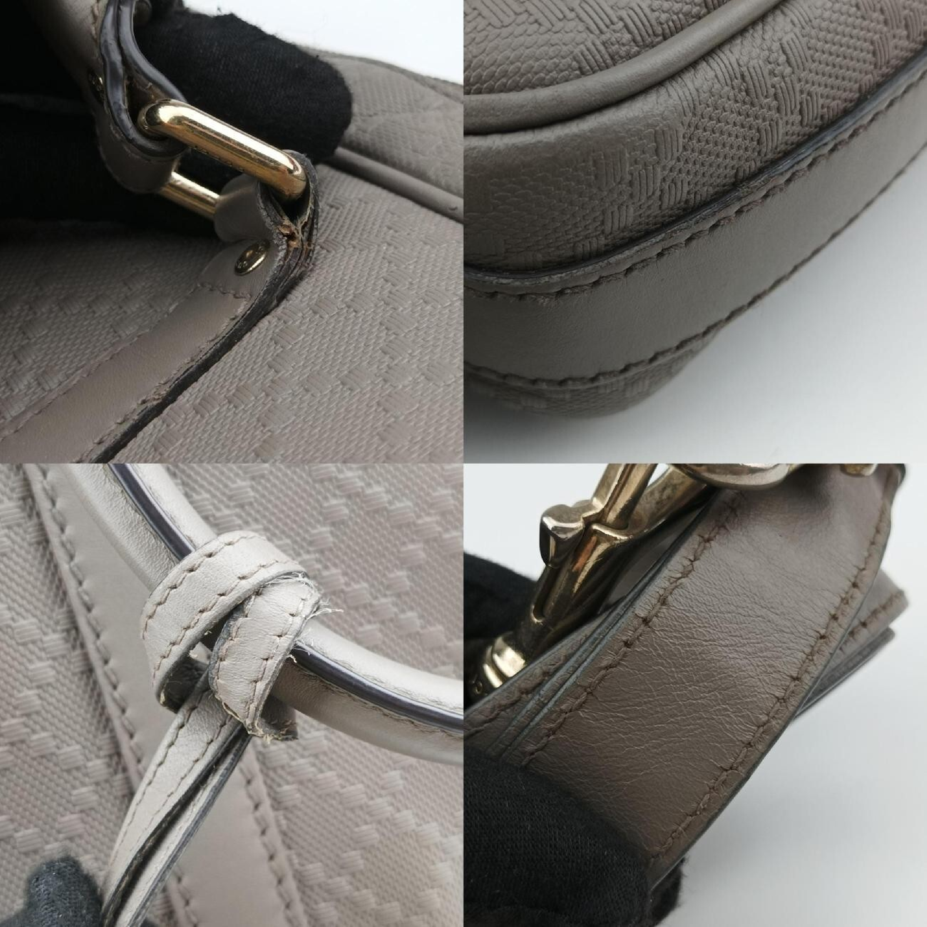 Diamante Grey Leather Shoulder Bag 208463 I017758813 — view 11