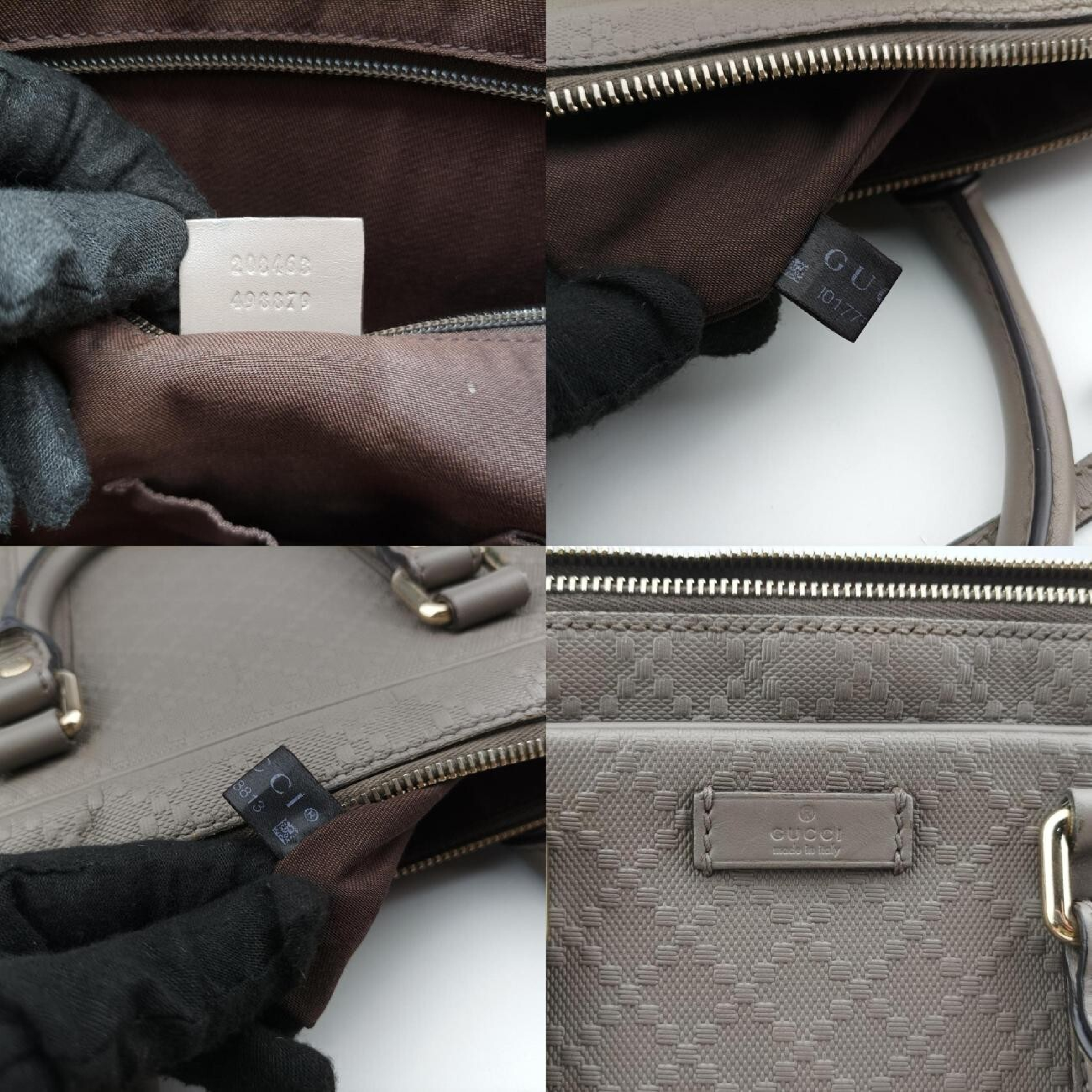 Diamante Grey Leather Shoulder Bag 208463 I017758813 — view 8