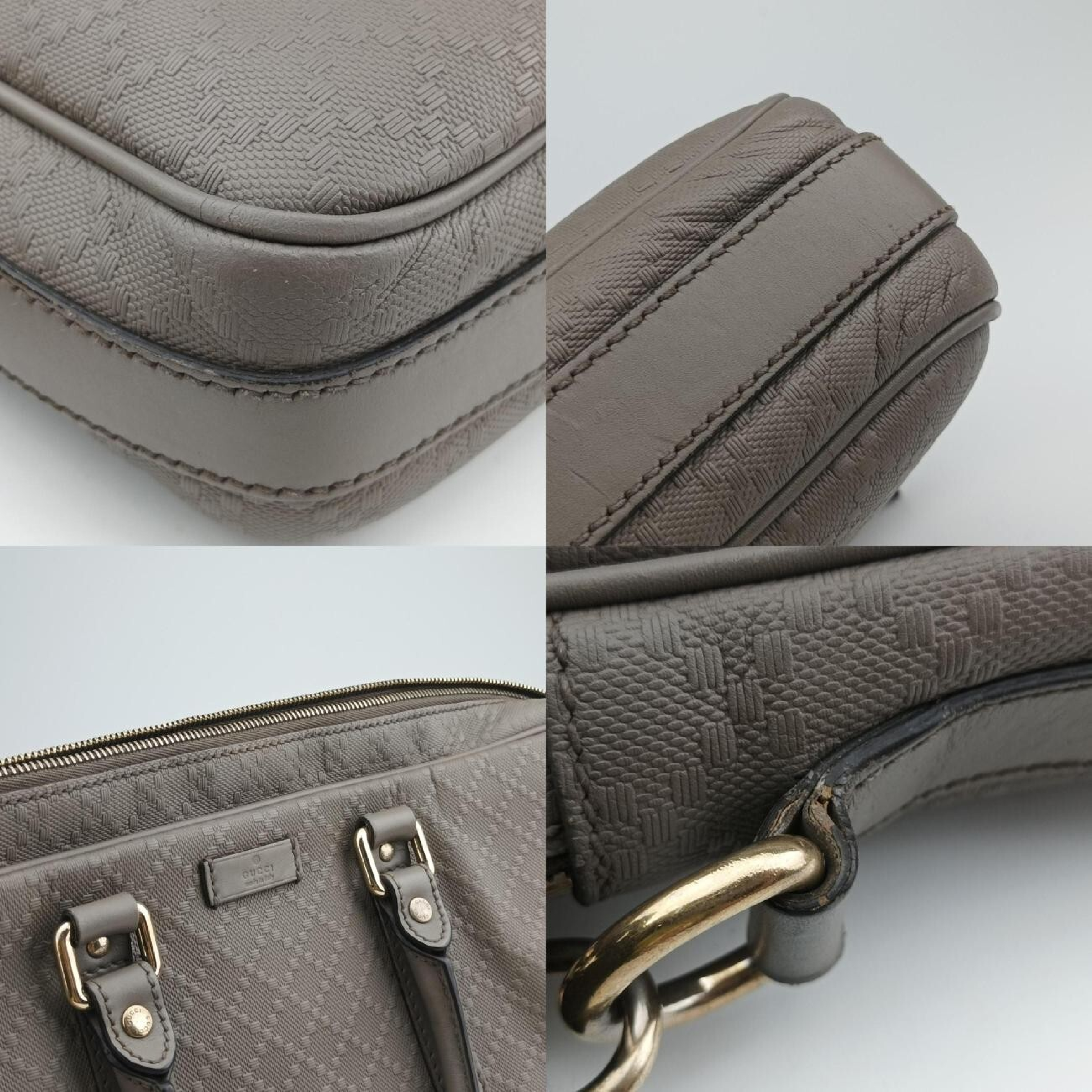 Diamante Grey Leather Shoulder Bag 208463 I017758813 — view 9