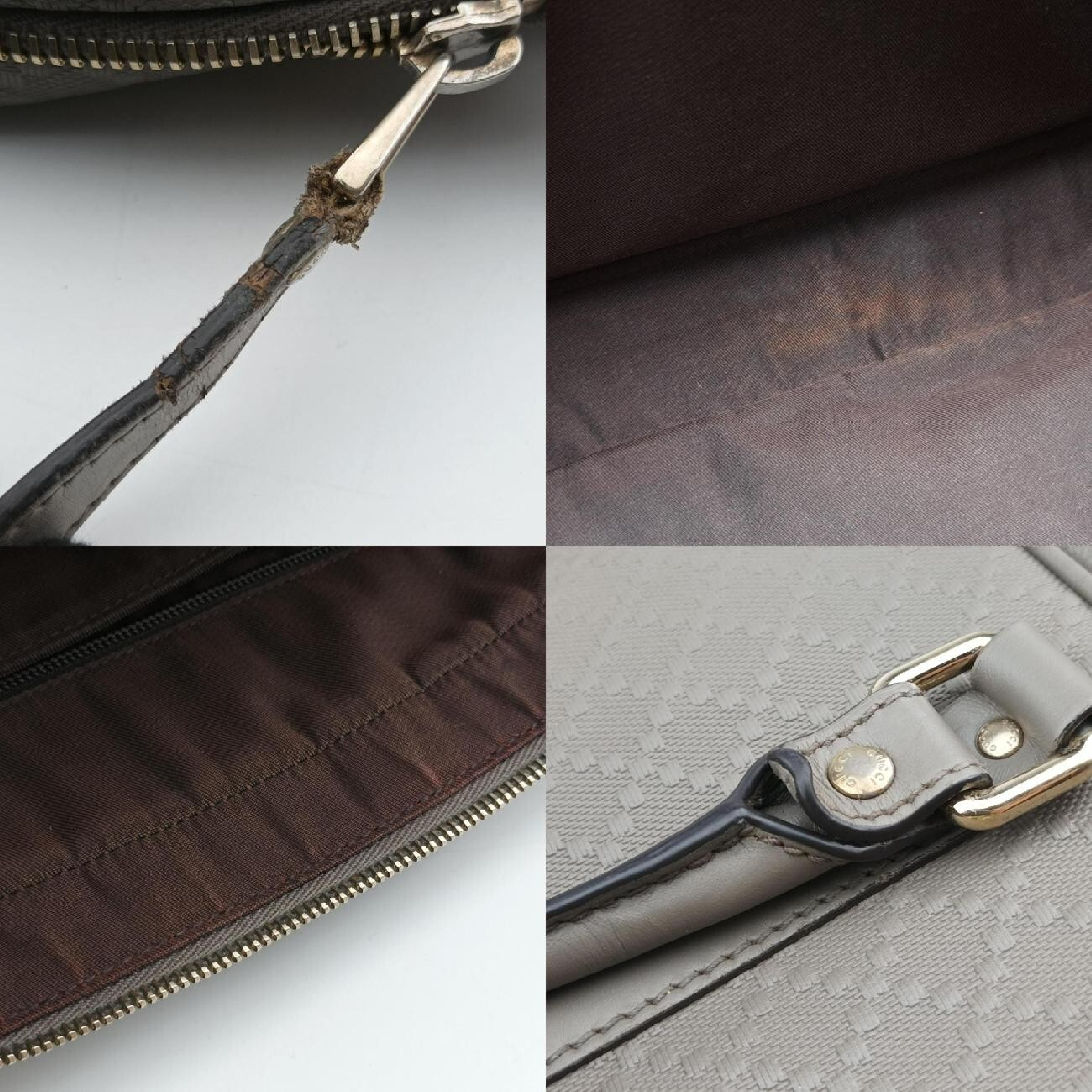 Diamante Grey Leather Shoulder Bag 208463 I017758813 — view 10