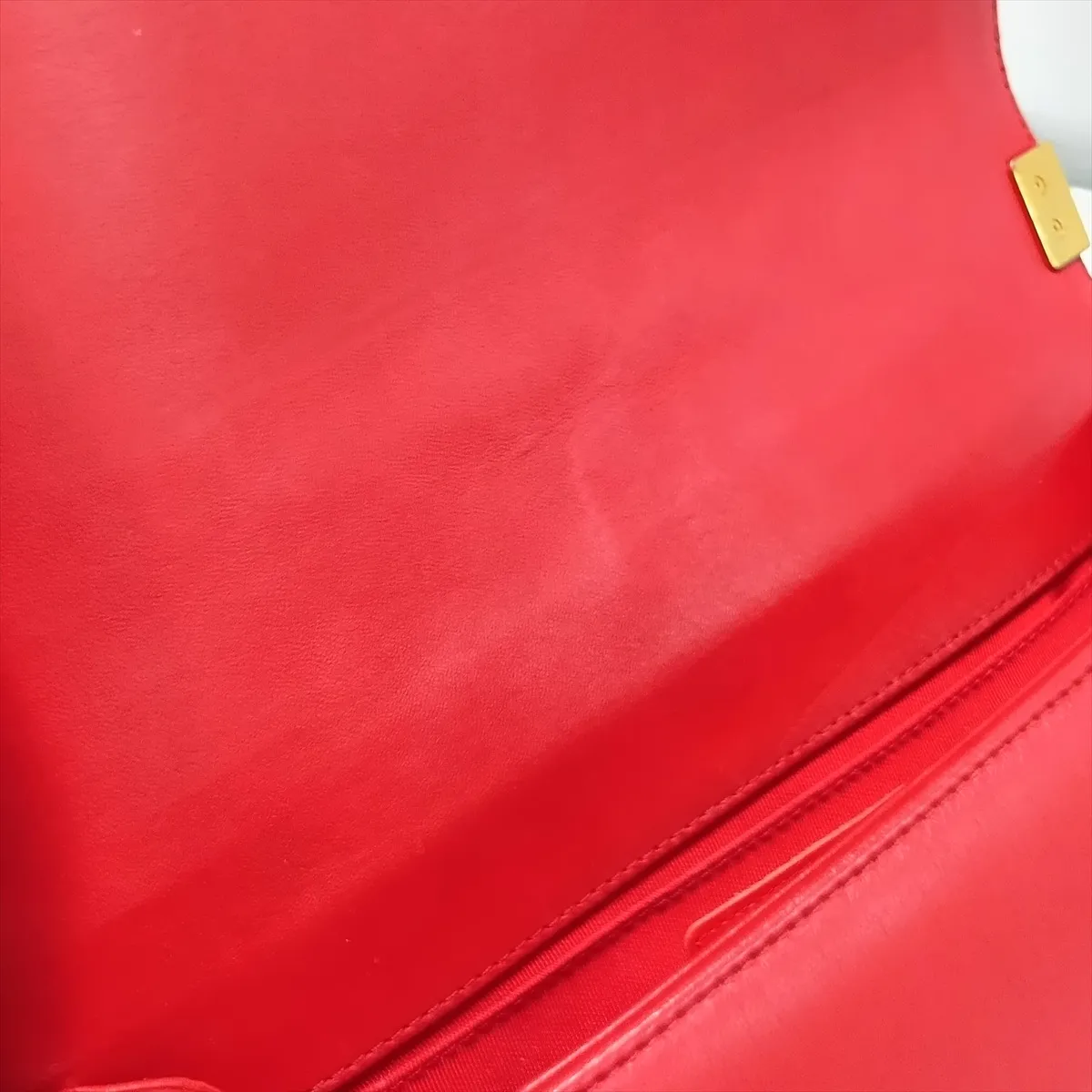 Boy Chanel 25 Lambskin Chain Shoulder Bag, Red with Gold Hardware, 21281528, Serial Number 21, A67086 — view 15