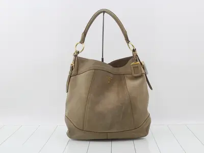 Logo hardware suede handbag