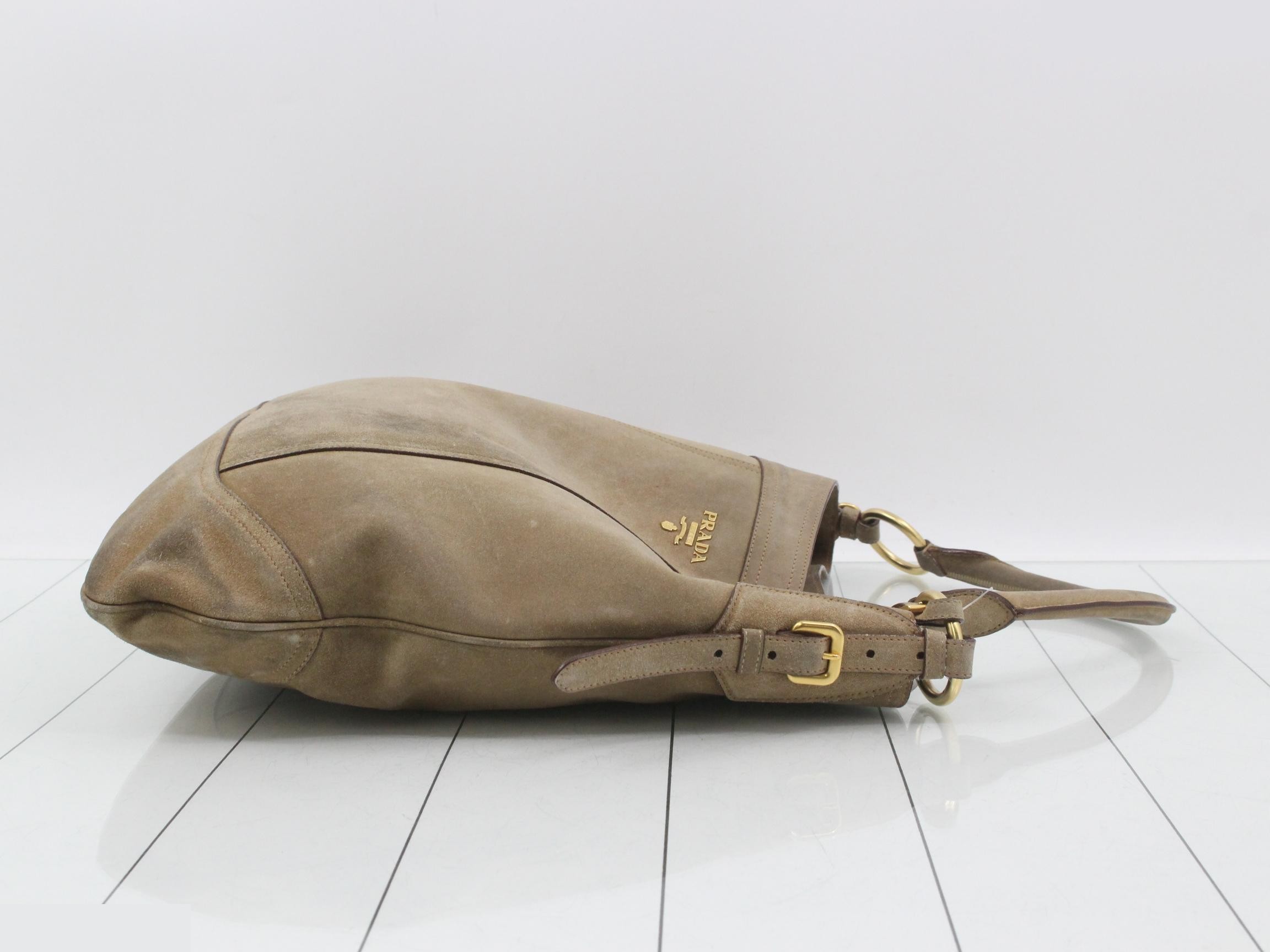 Logo hardware suede handbag — view 3