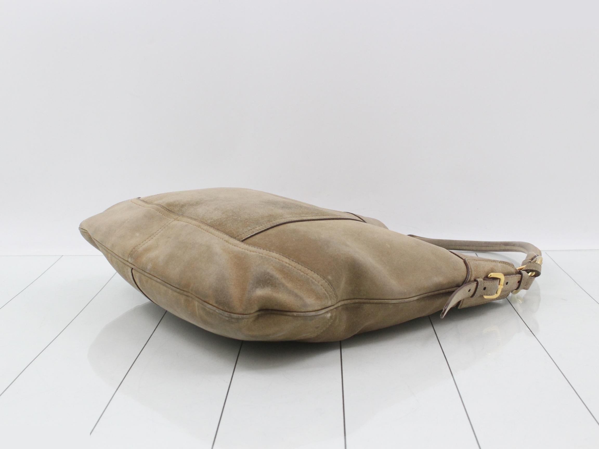 Logo hardware suede handbag — view 6