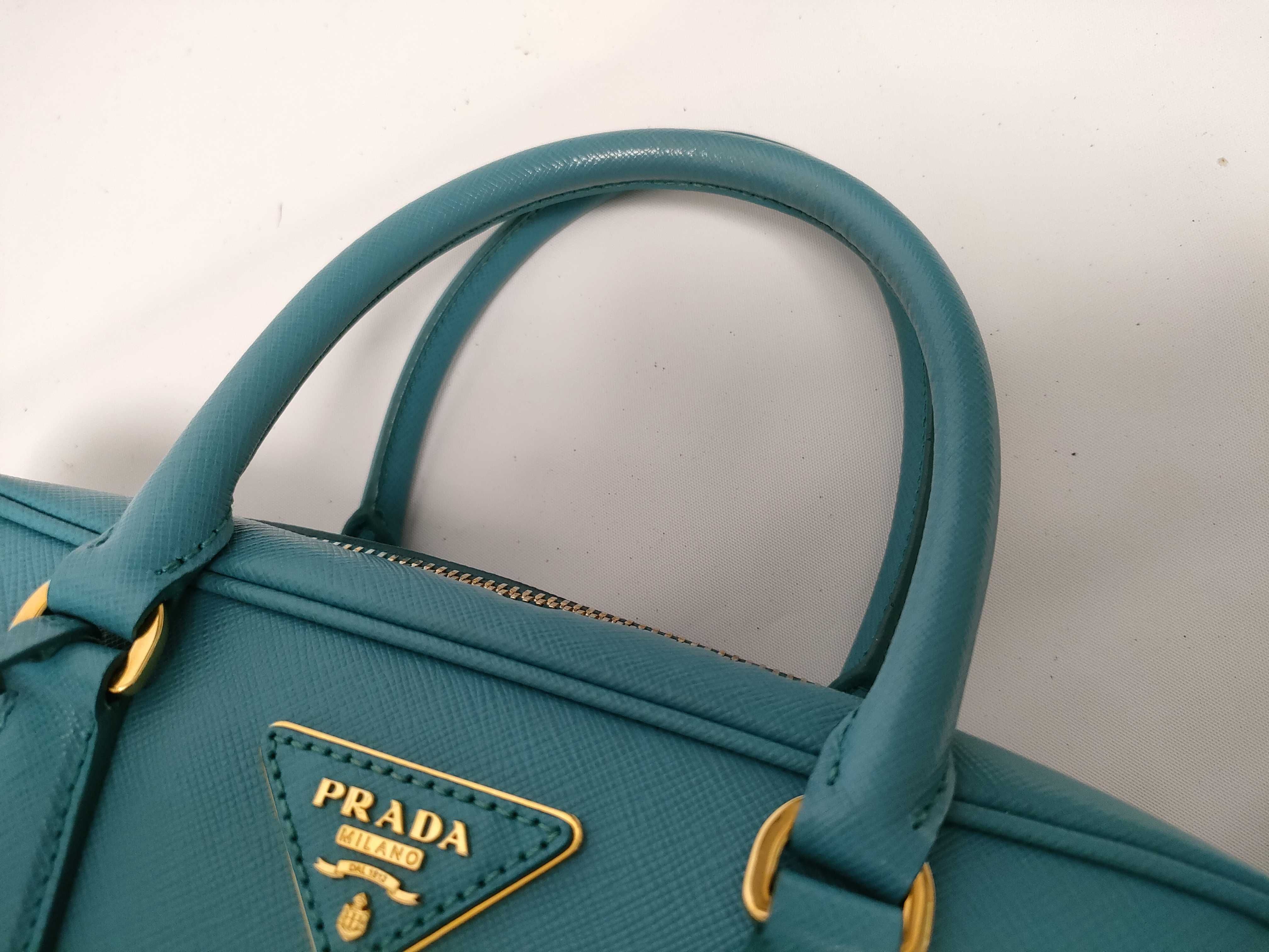 Saffiano Lux 2-Way Handbag Blue 1BB113 Handbag — view 5
