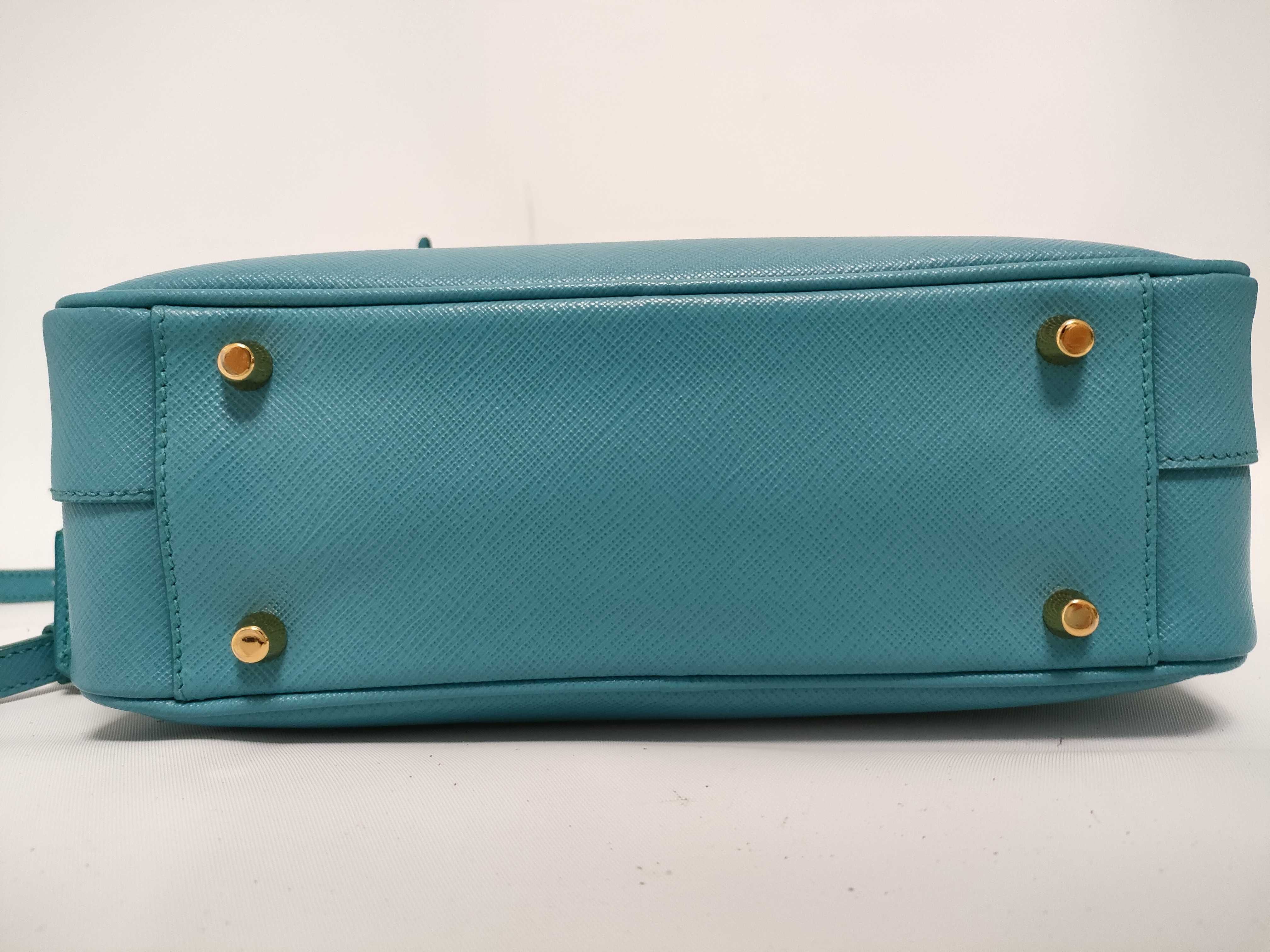 Saffiano Lux 2-Way Handbag Blue 1BB113 Handbag — view 6