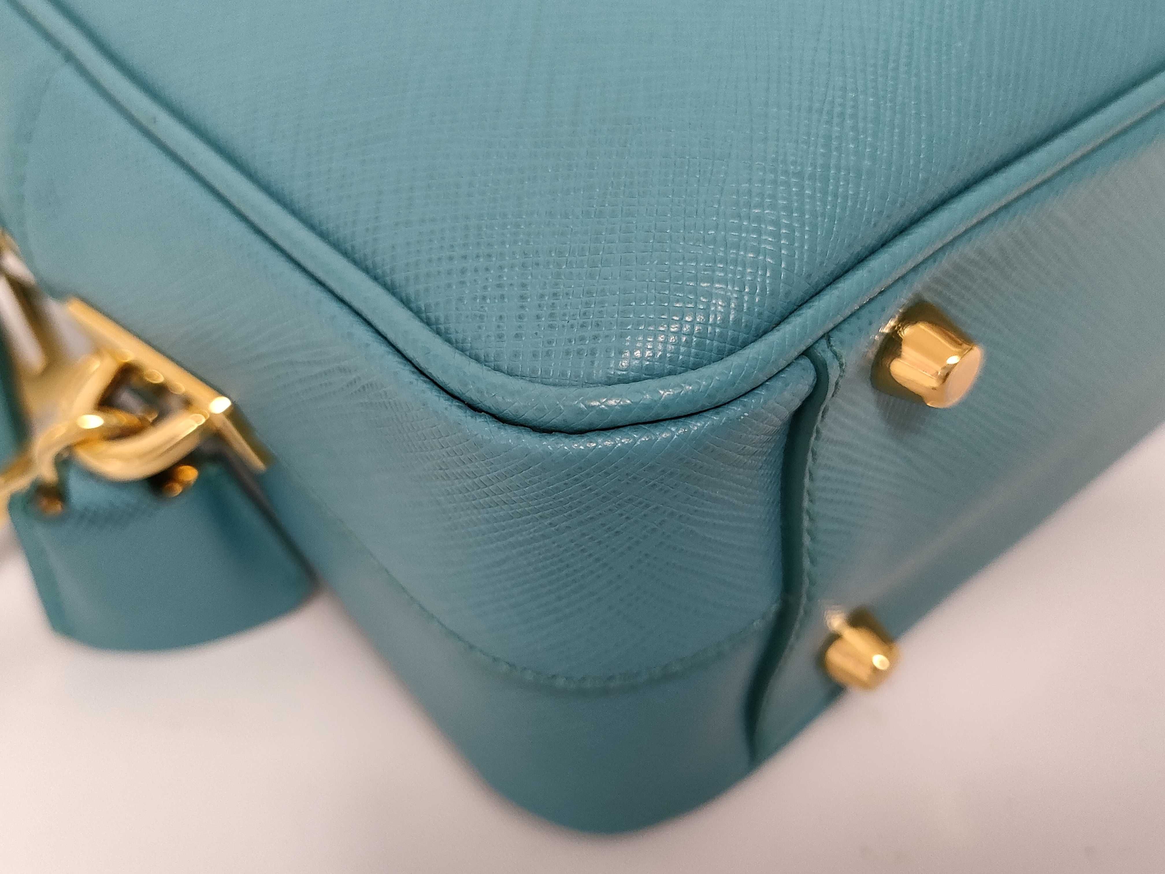 Saffiano Lux 2-Way Handbag Blue 1BB113 Handbag — view 7