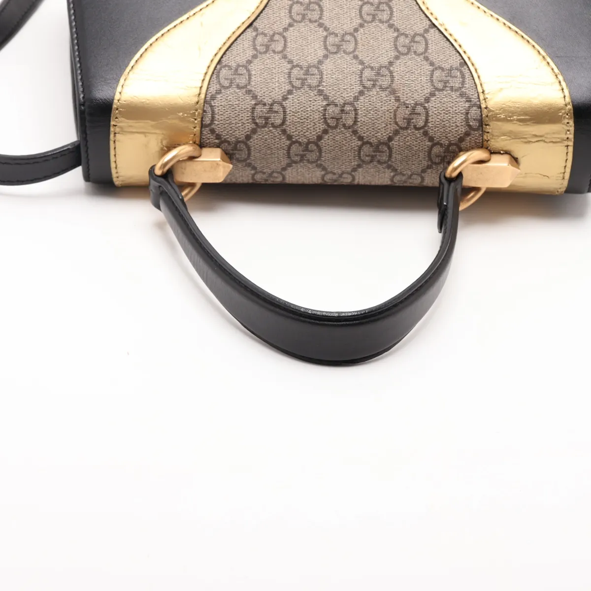GG Supreme Osiride 497996 PVC x Leather 2-Way Handbag Beige x Black — view 5