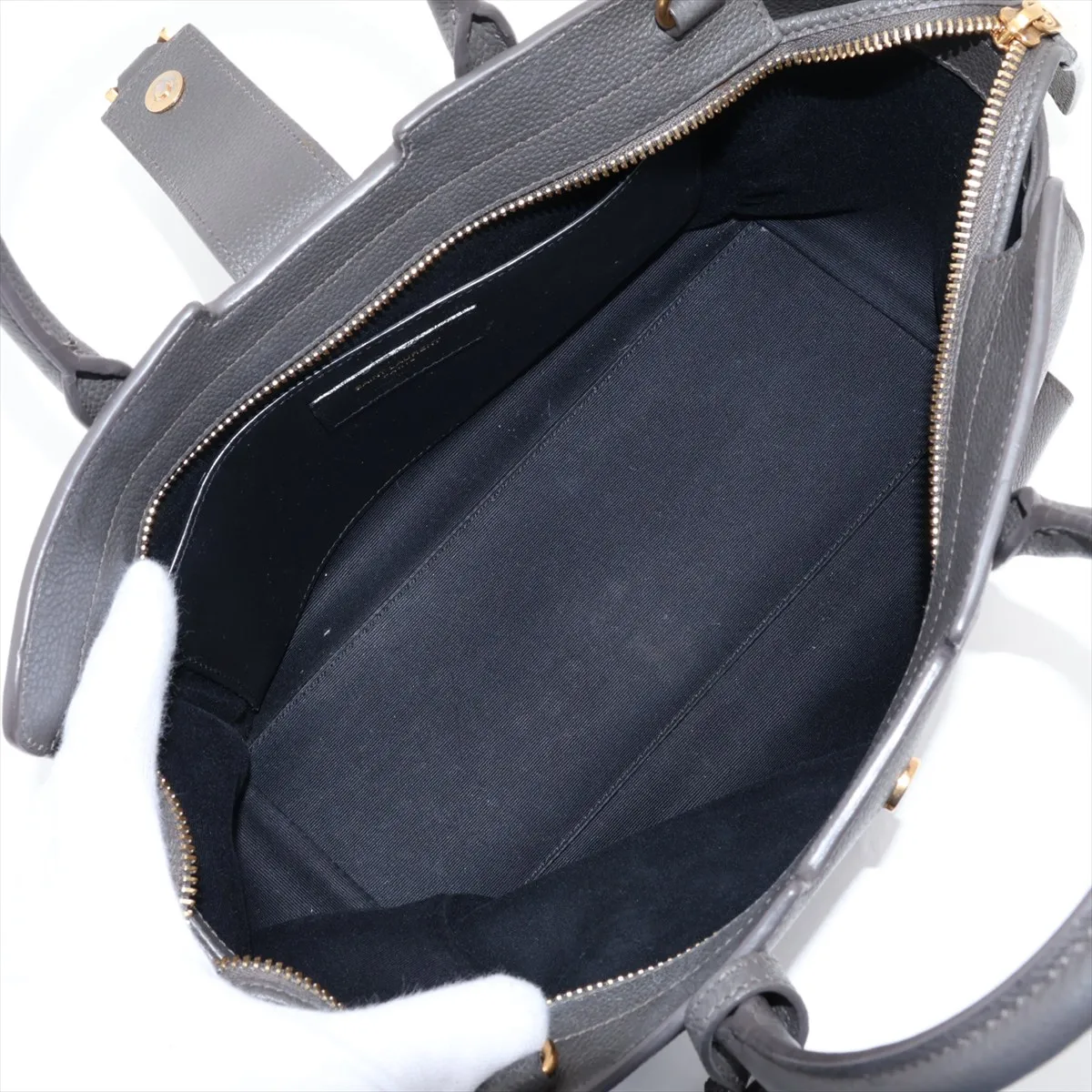 Downtown Cabas Leather 2-Way Handbag, Gray, 635346 — view 8