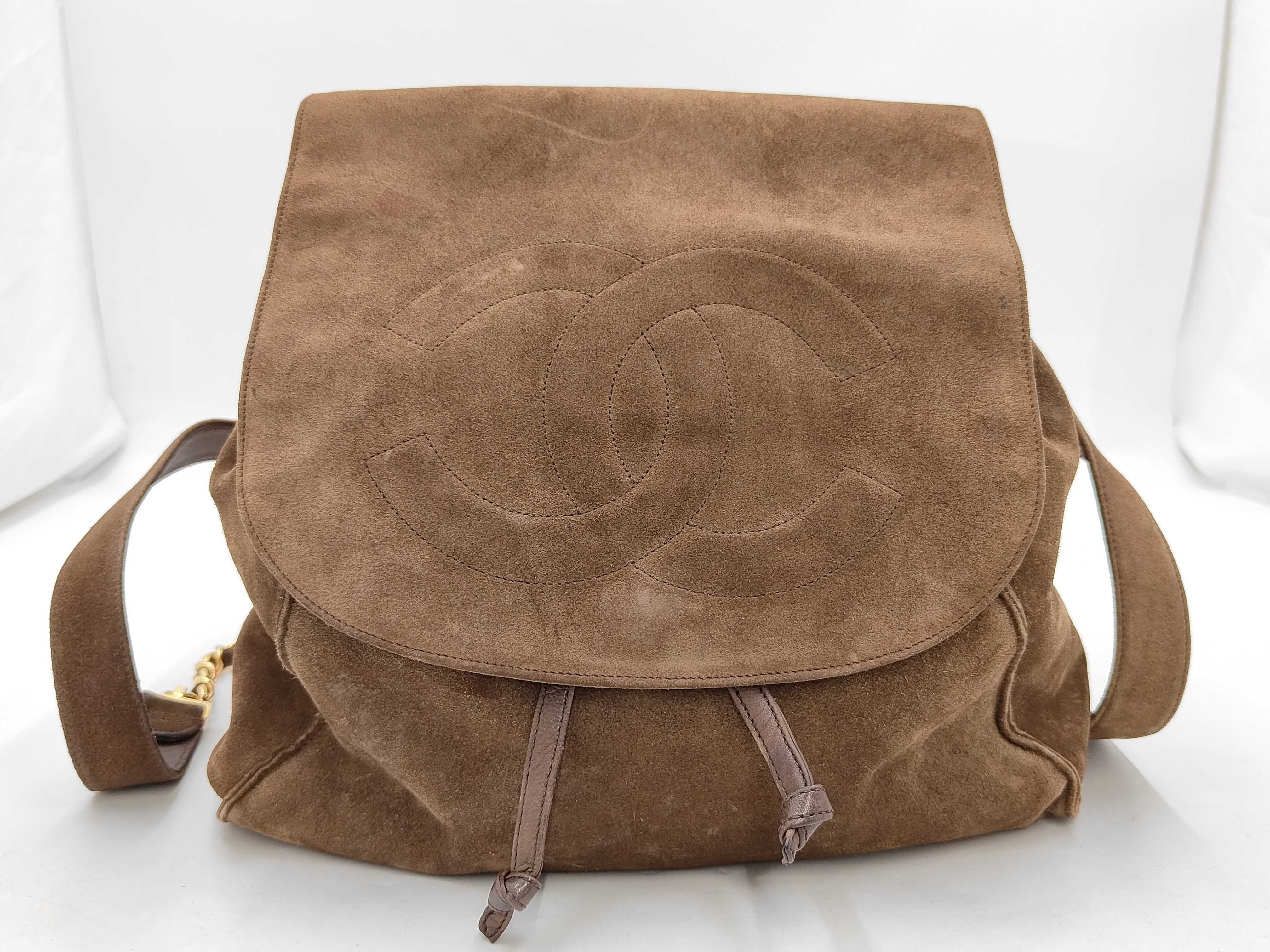 Coco Mark Backpack, Suede, Brown, Series 1 Backpack
