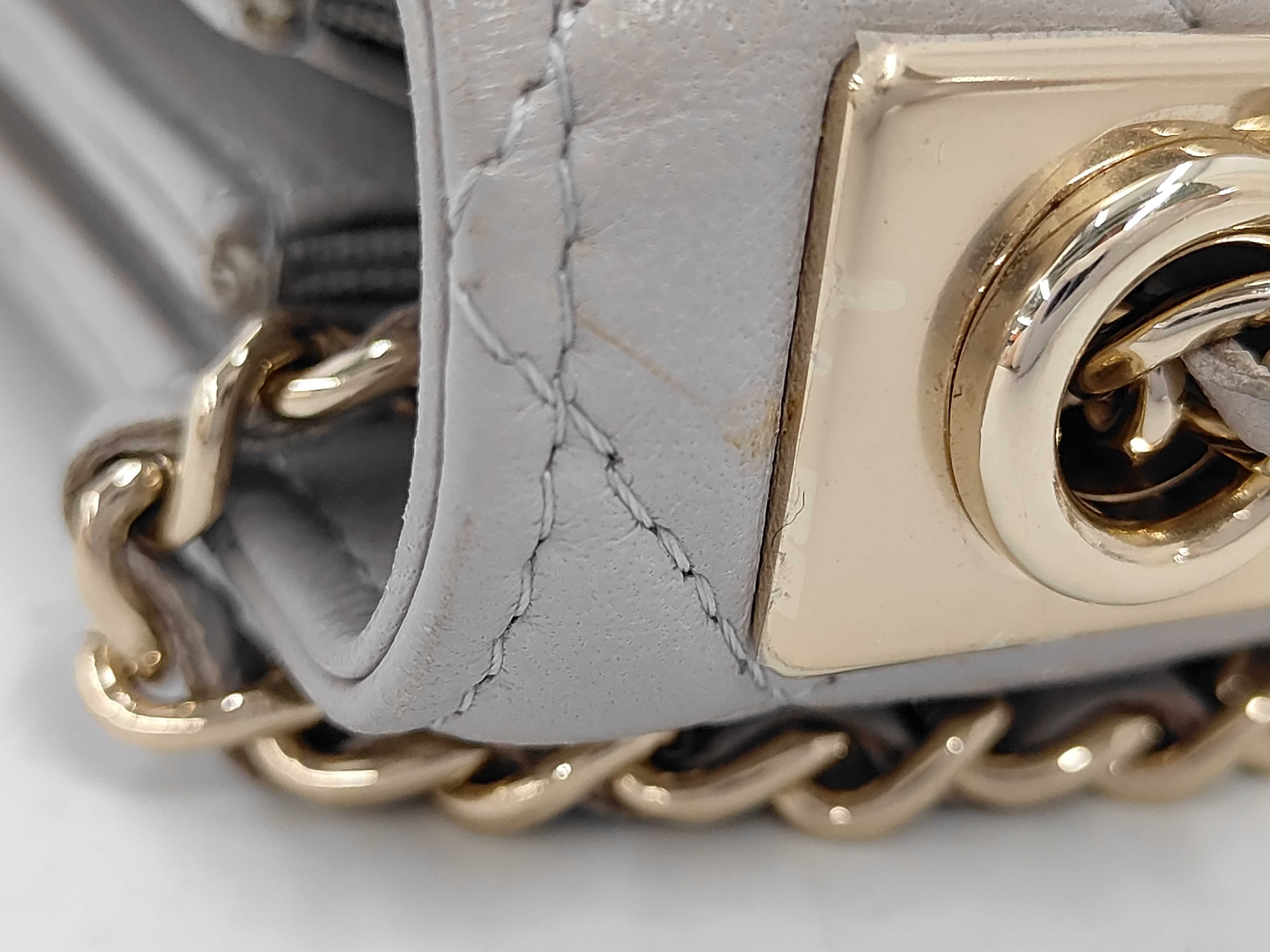 Trendy CC Random Number Grey Chain Shoulder Bag, Matelassé, with some protective film still attached. — view 15