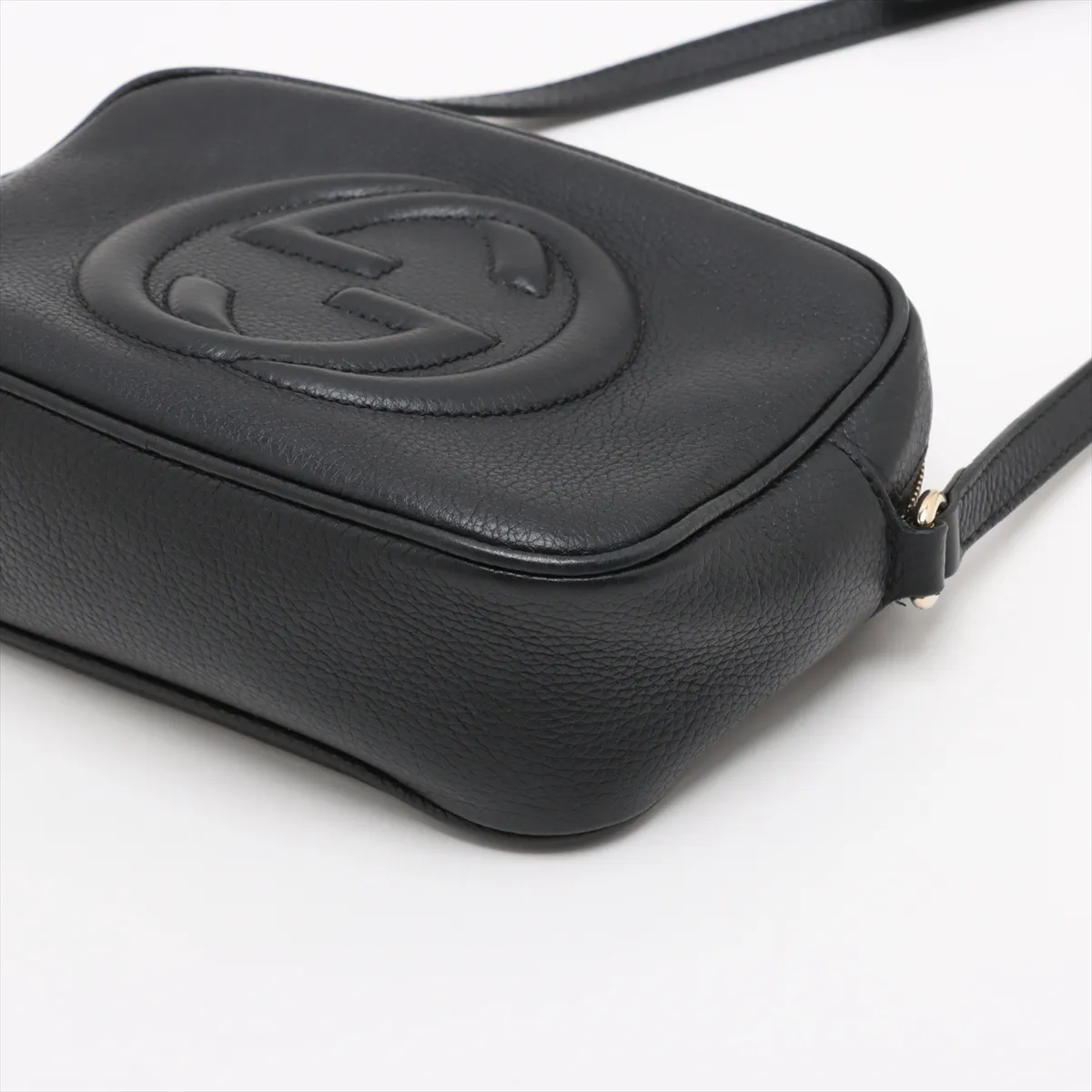 Soho Leather Shoulder Bag, Black, 308364 — view 3