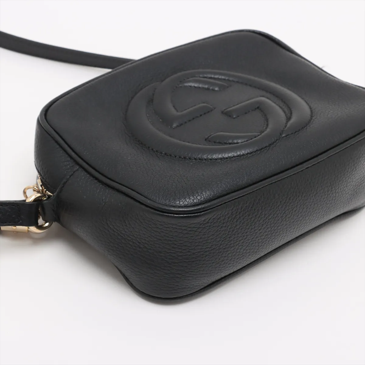 Soho Leather Shoulder Bag, Black, 308364 — view 4