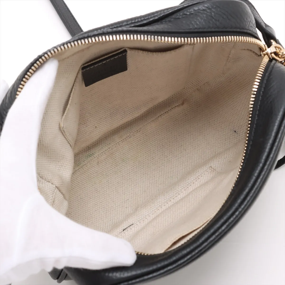 Soho Leather Shoulder Bag, Black, 308364 — view 6