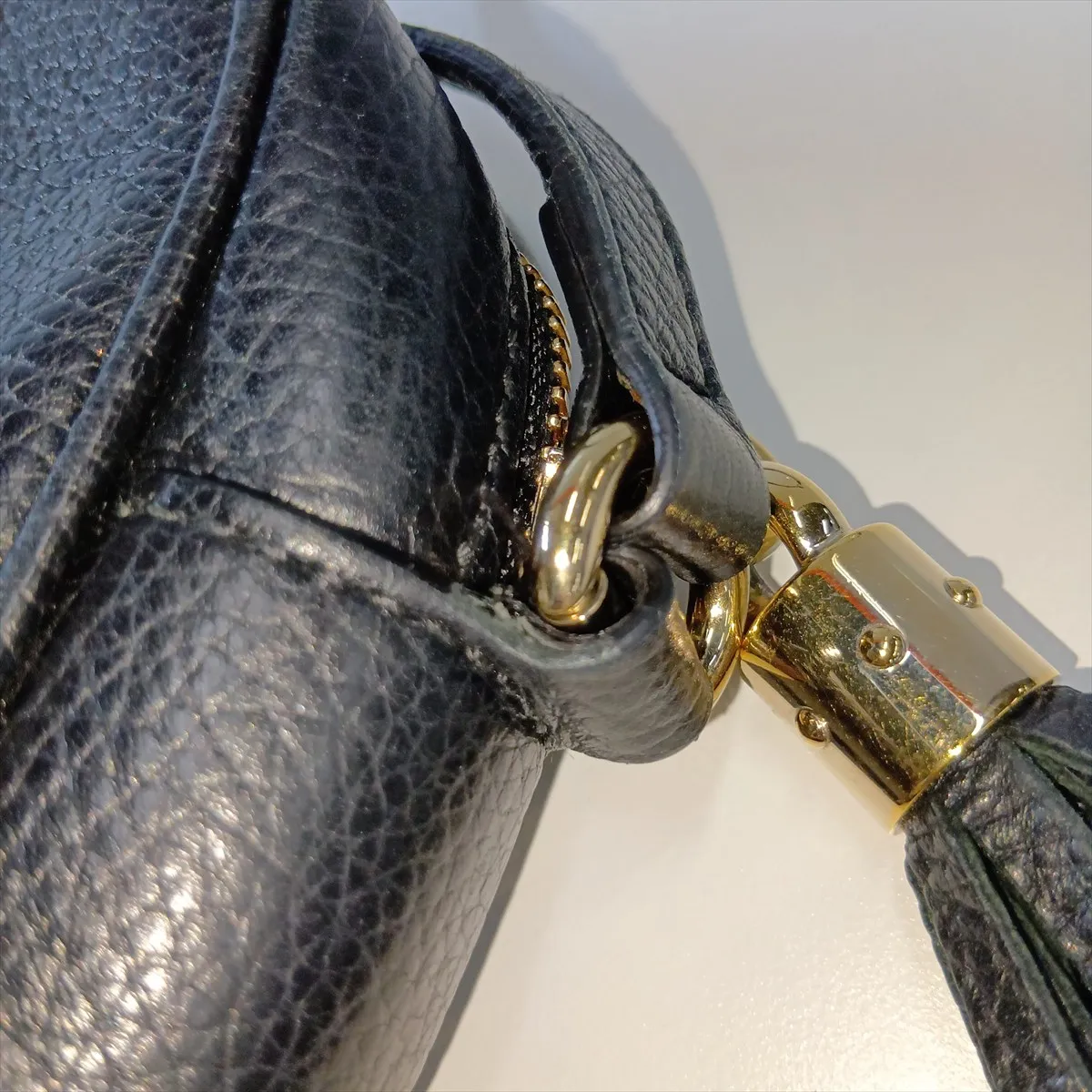 Soho Leather Shoulder Bag, Black, 308364 — view 9