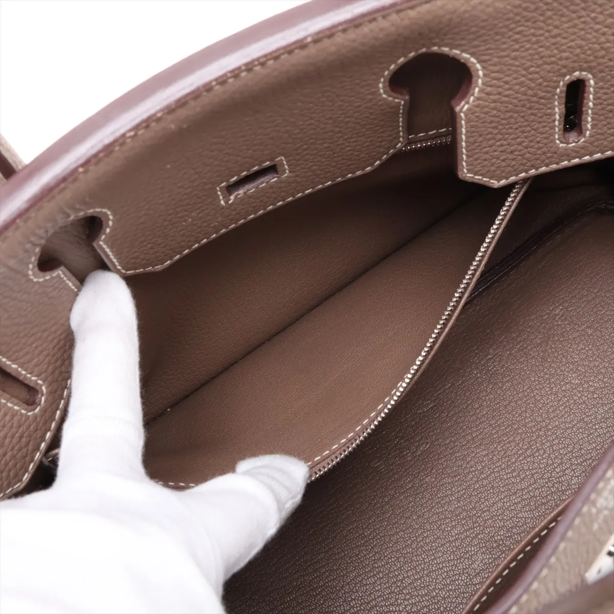 [Individually packaged] Hermes Birkin 30 Letournée Togo Etoupe Silver Hardware (Stamp unclear) — view 9