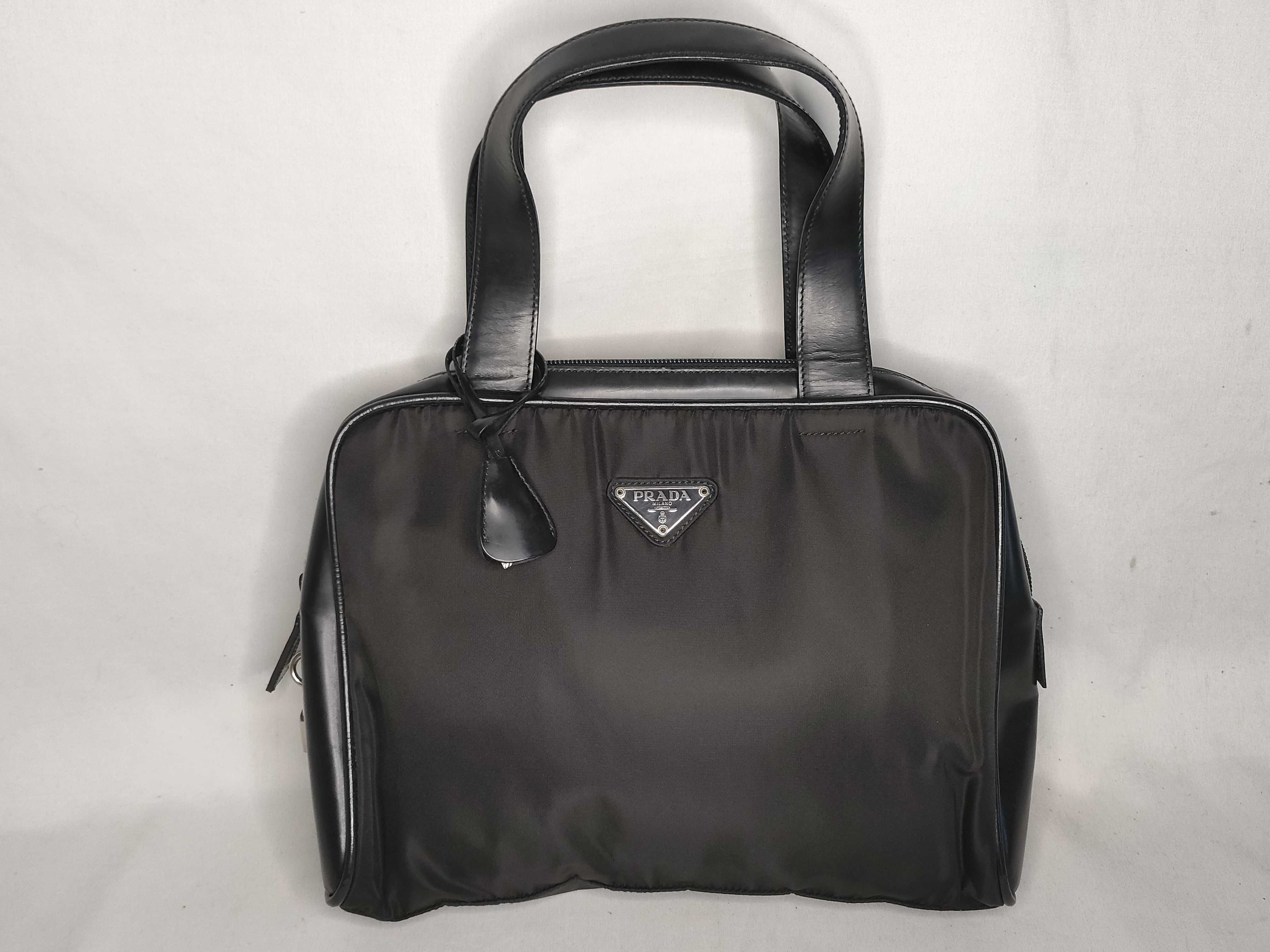 Nylon x Leather Tote Bag Black Tote Bag