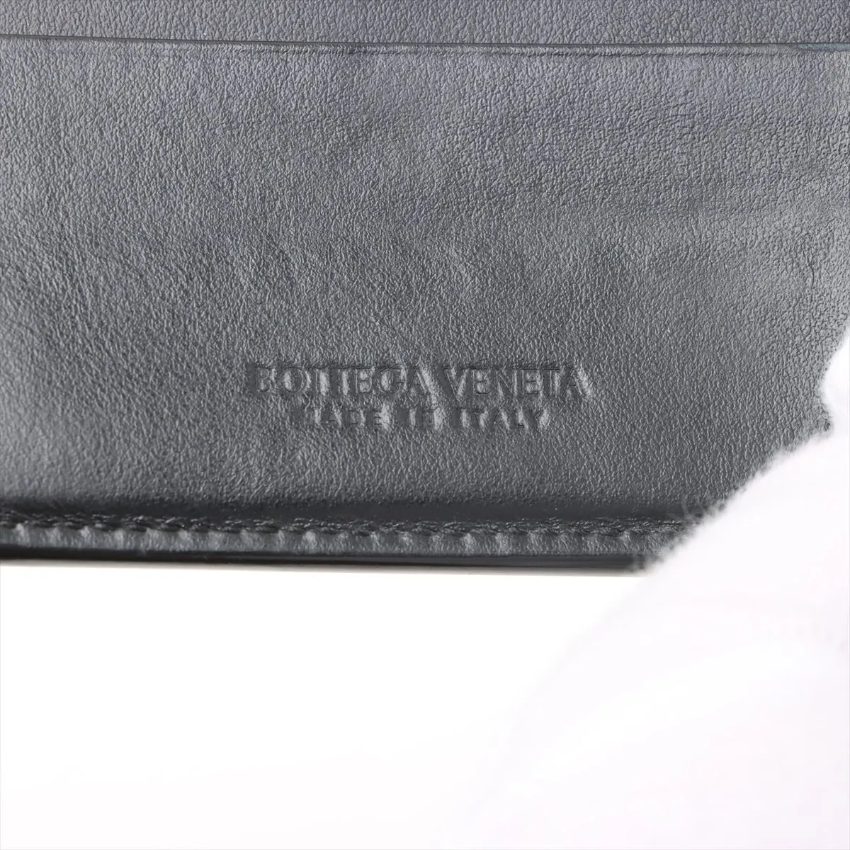 Maxi Intrecciato Leather Compact Wallet, Black — view 6