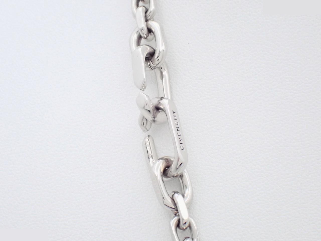 Silver padlock necklace; includes box, pouch, and proof of purchase; chain approximately 50cm long. — view 2