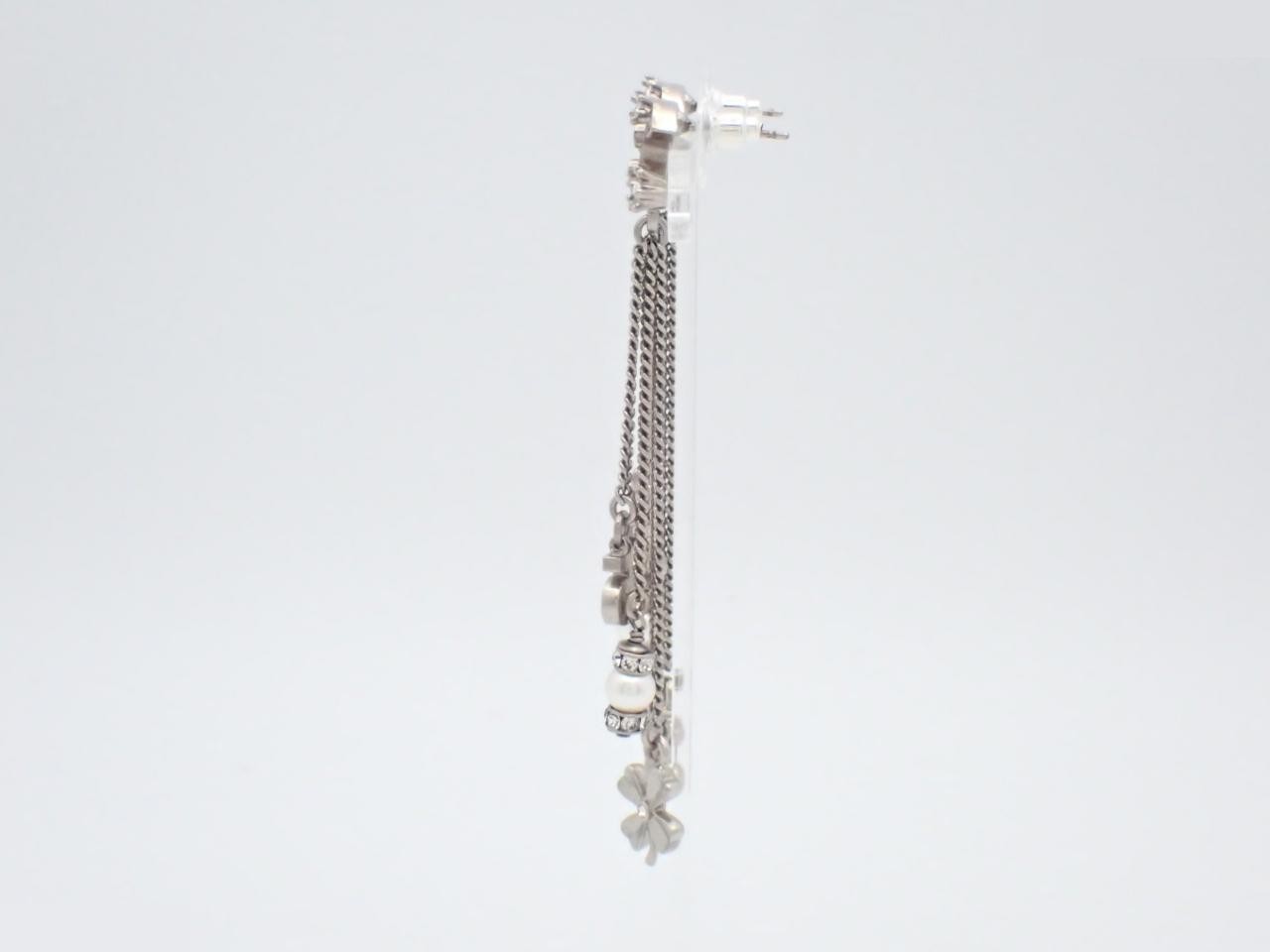 Earrings, Coco Mark design, silver, stone, pearl — view 3